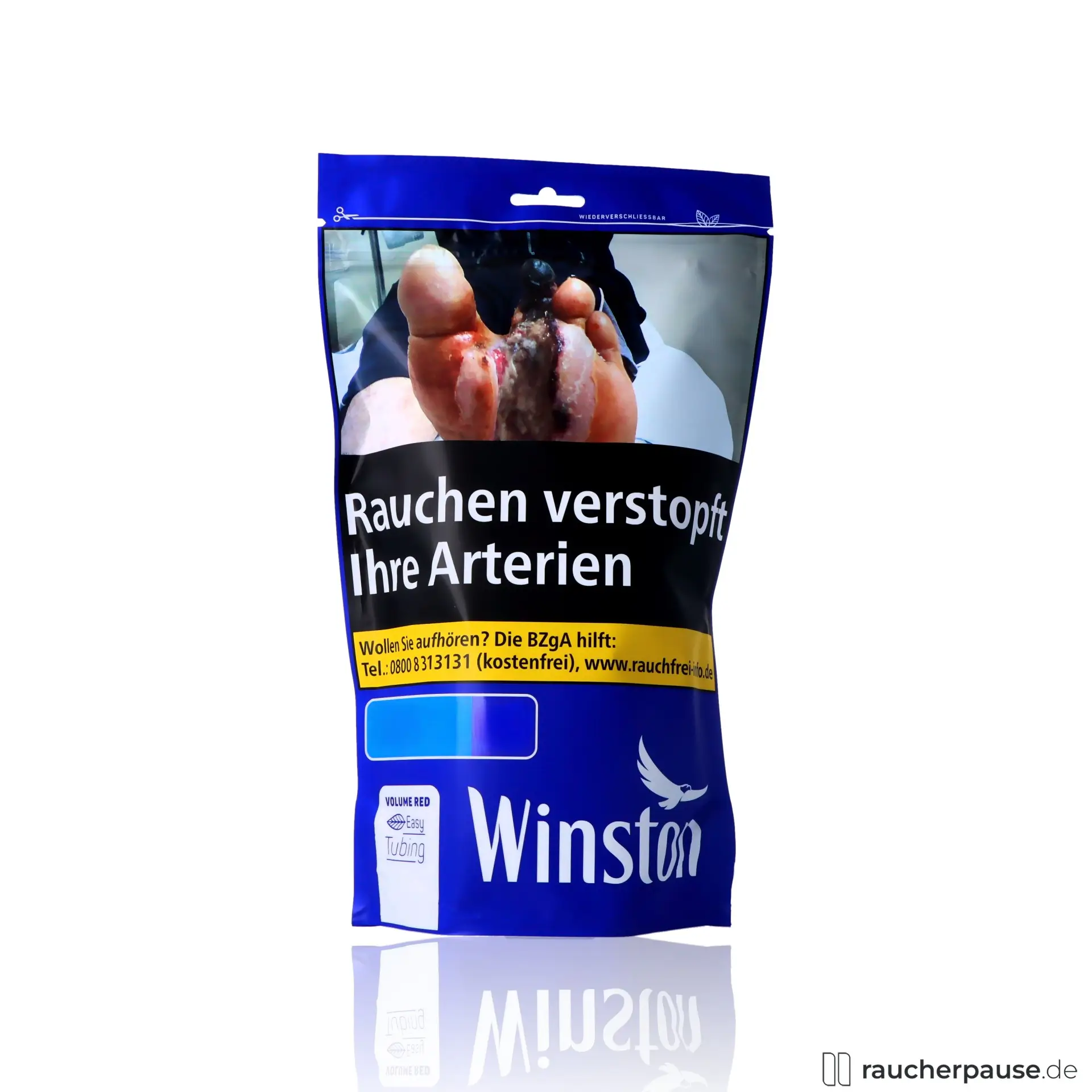 Winston Blue Volumentabak | 95g Zip-Beutel | Sanft & Würzig Aroma