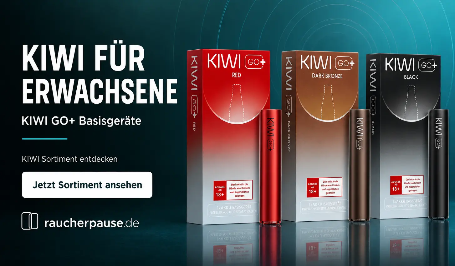 KIWI GO+ Vapes für Erwachsene mit passenden vorgefüllten Pods