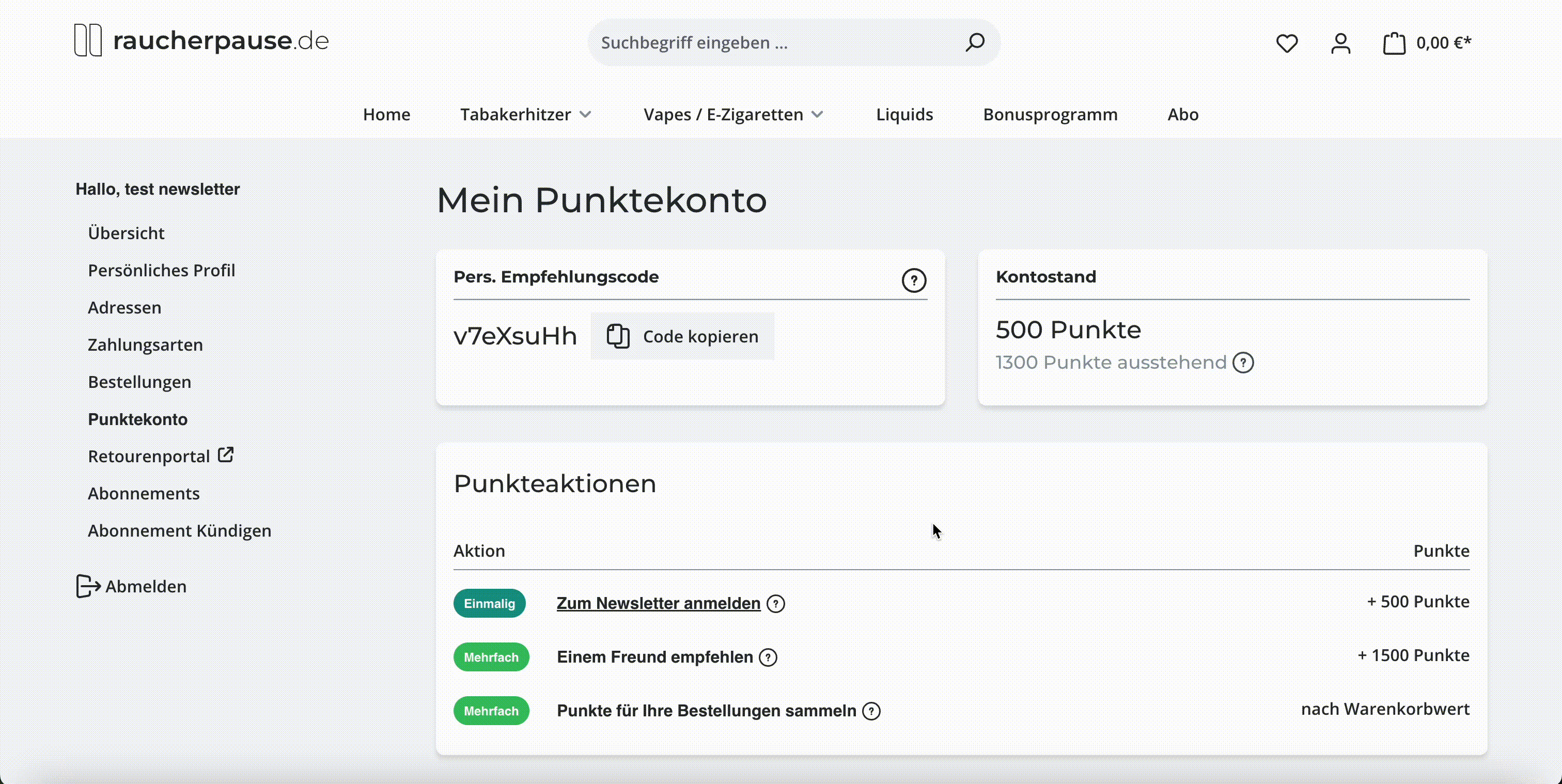 Alt-Text: "Grafik zum raucherpause Bonusprogramm, zeigt Punktesystem und aktuelle Promotions für Tabakalternativen., packshot seitlich