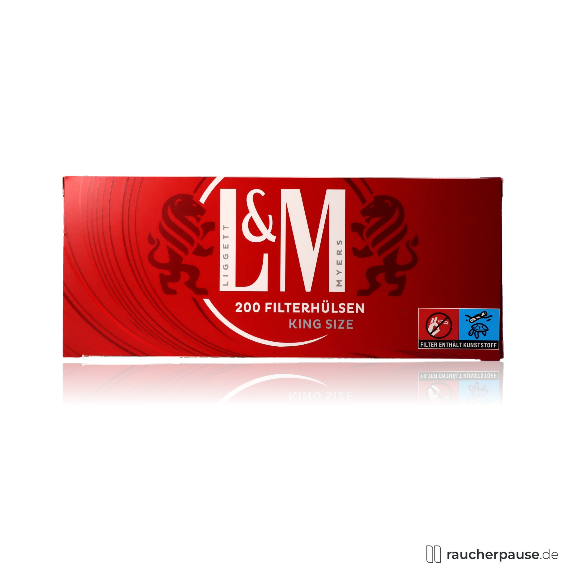L&M Red King Size Filterhülsen | 200 Stück | 84mm Länge | Für alle Stopftabake geeignet