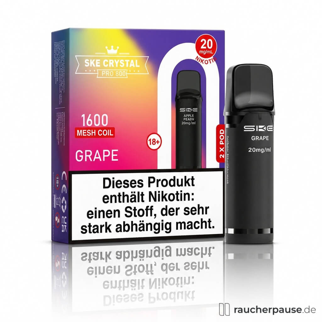 SKE Crystal 800 Pro Grape Prefilled Pods | 2 Stück | 20 mg/ml Nikotin