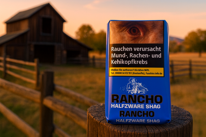 Rancho Tabak Packung auf einer Ranch
