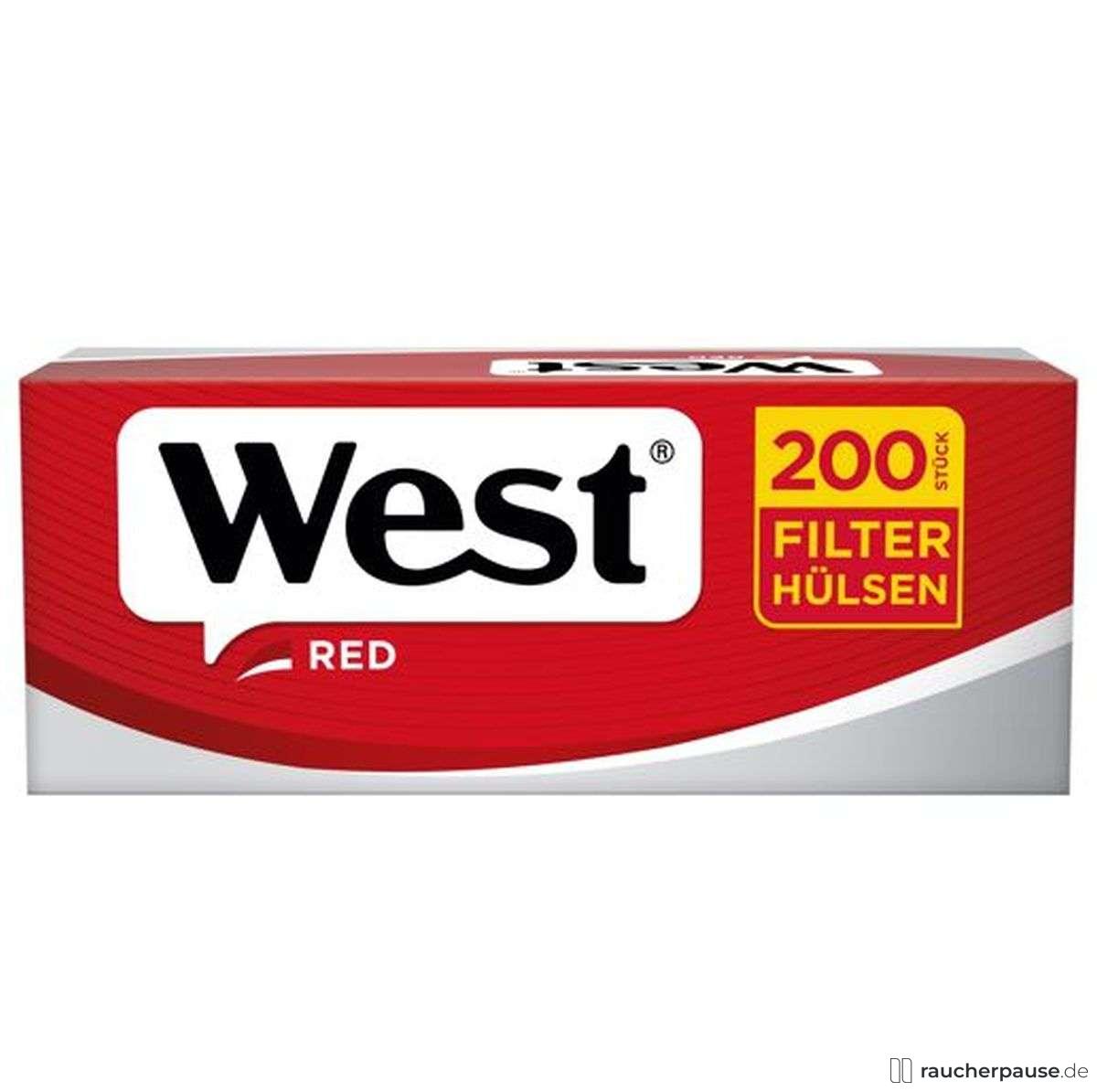 West Red Filterhülsen | 200 Stück | King Size 84mm | Für Volumentabak