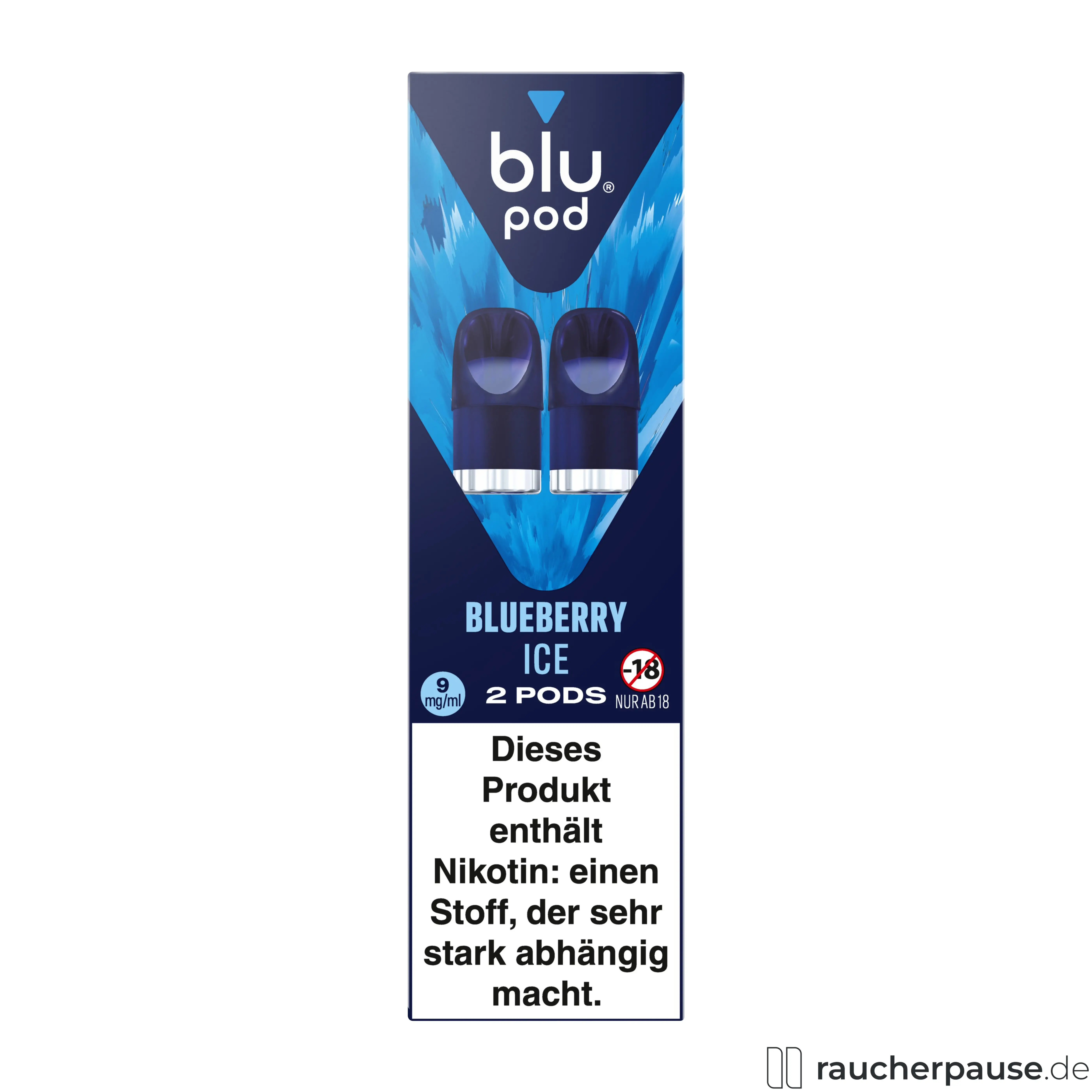 Blu Pod Blueberry Ice 9mg/ml Nikotin | 2 Pods | Kompatibel mit Blu Bar Kit E-Zigarette