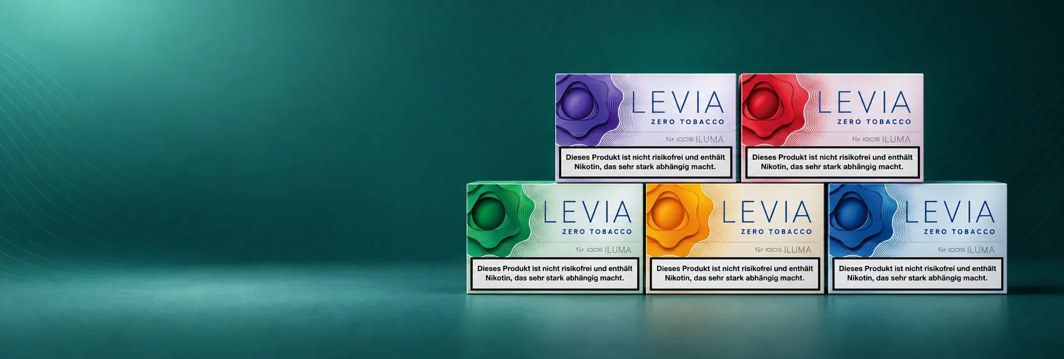 Fünf LEVIA Nikotinstick-Packungen für IQOS ILUMA