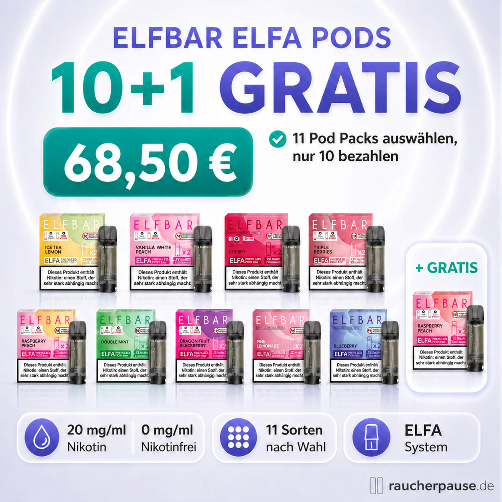 10+1 Gratis Elfbar Elfa Pods