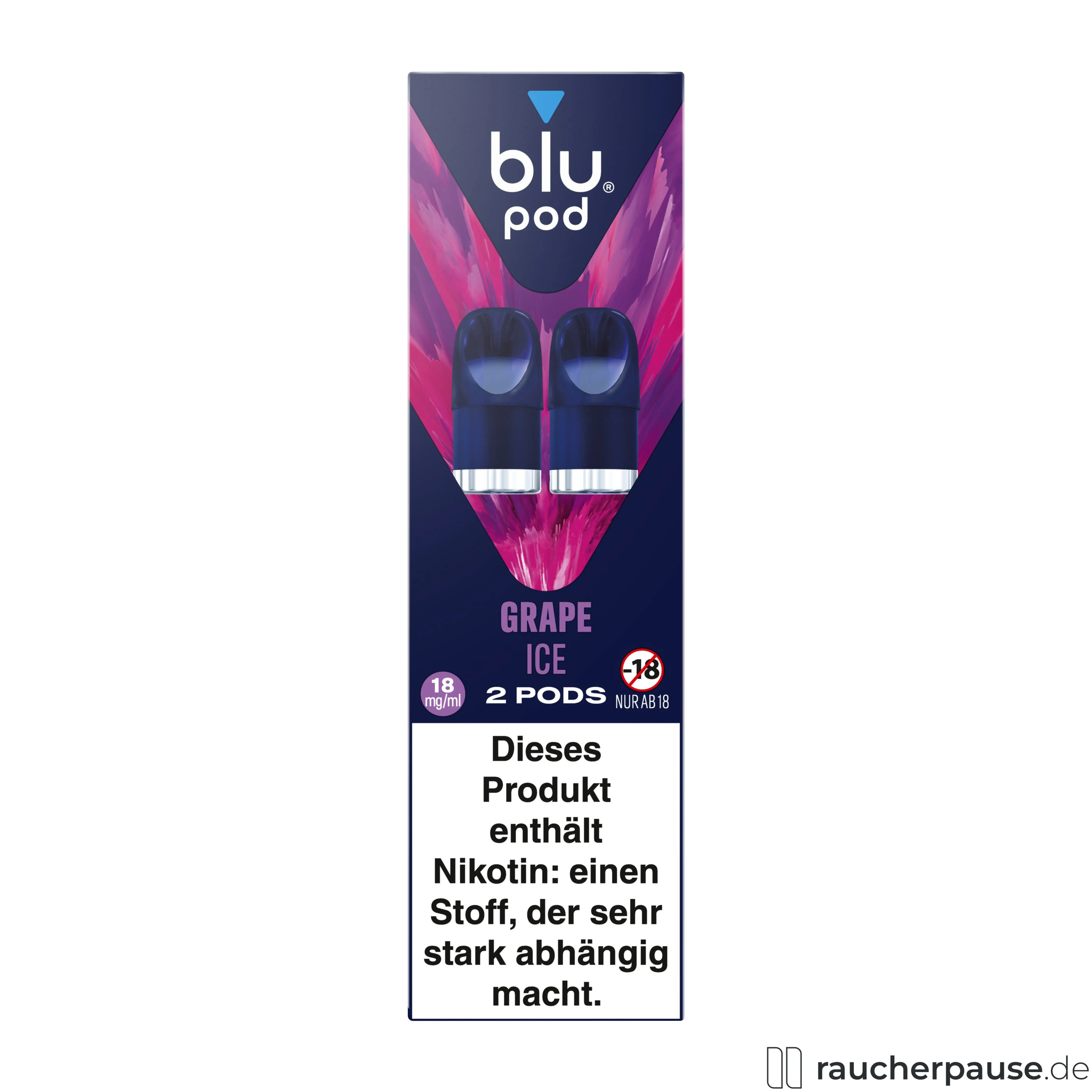 Blu Pod Grape Ice 18mg/ml Nikotin | 2 Pods | Kompatibel mit Blu Bar Kit E-Zigarette