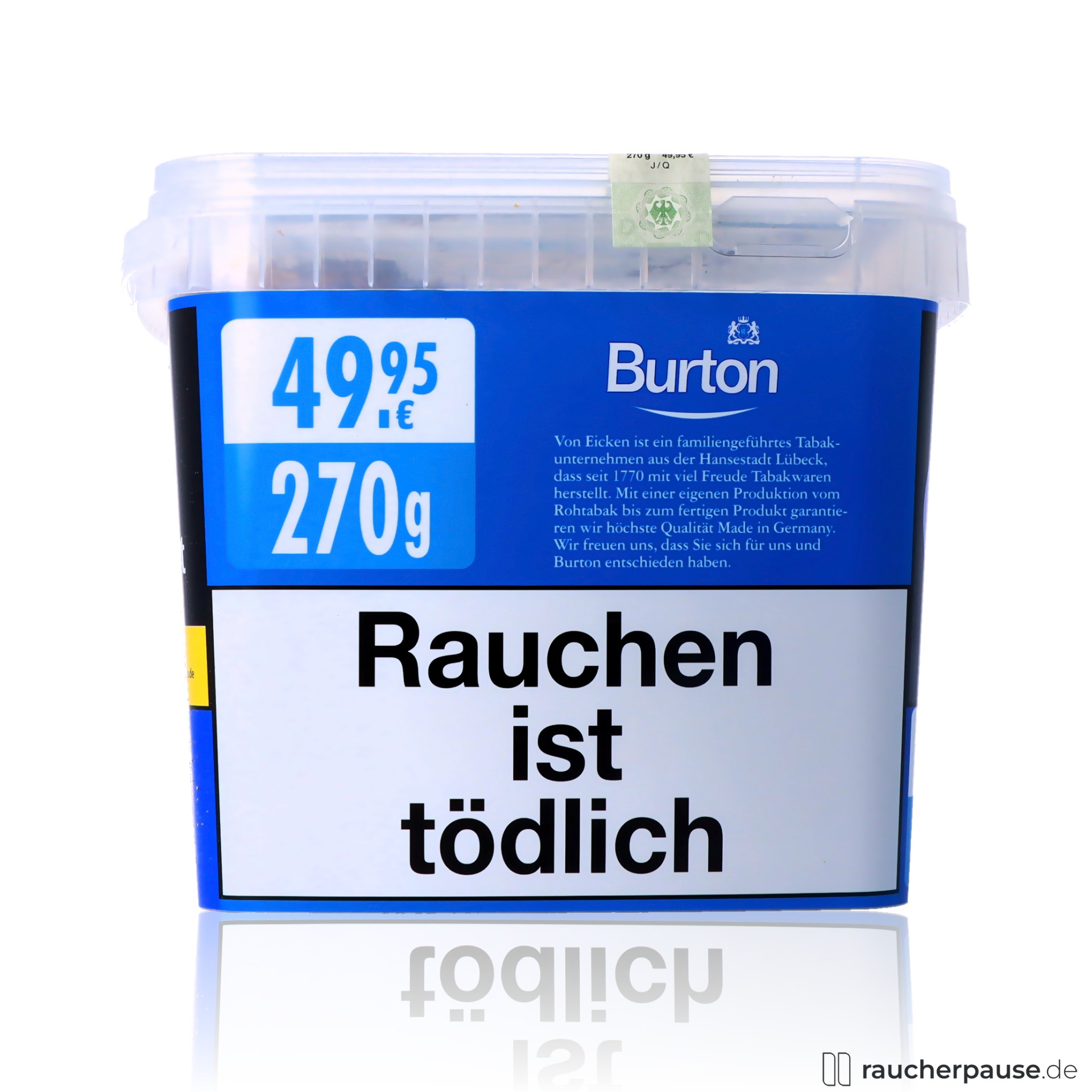 Burton Blue Volumentabak | 270g Eimer | XXXL Mega Box | Burley, Virginia, Orient Tabak