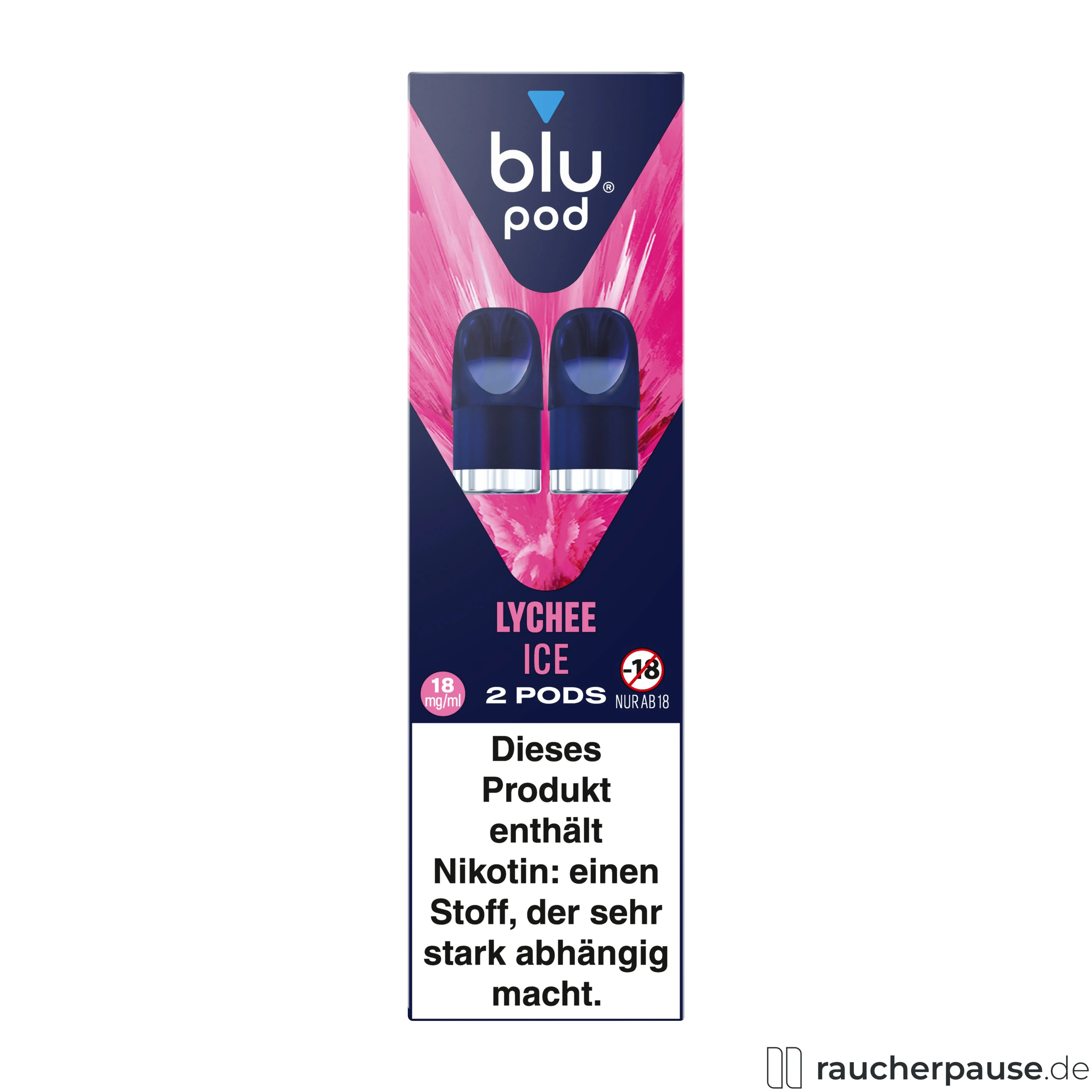 Blu Pod Lychee Ice 18mg/ml Nikotin | 2 Pods | Kompatibel mit Blu Bar Kit E-Zigarette