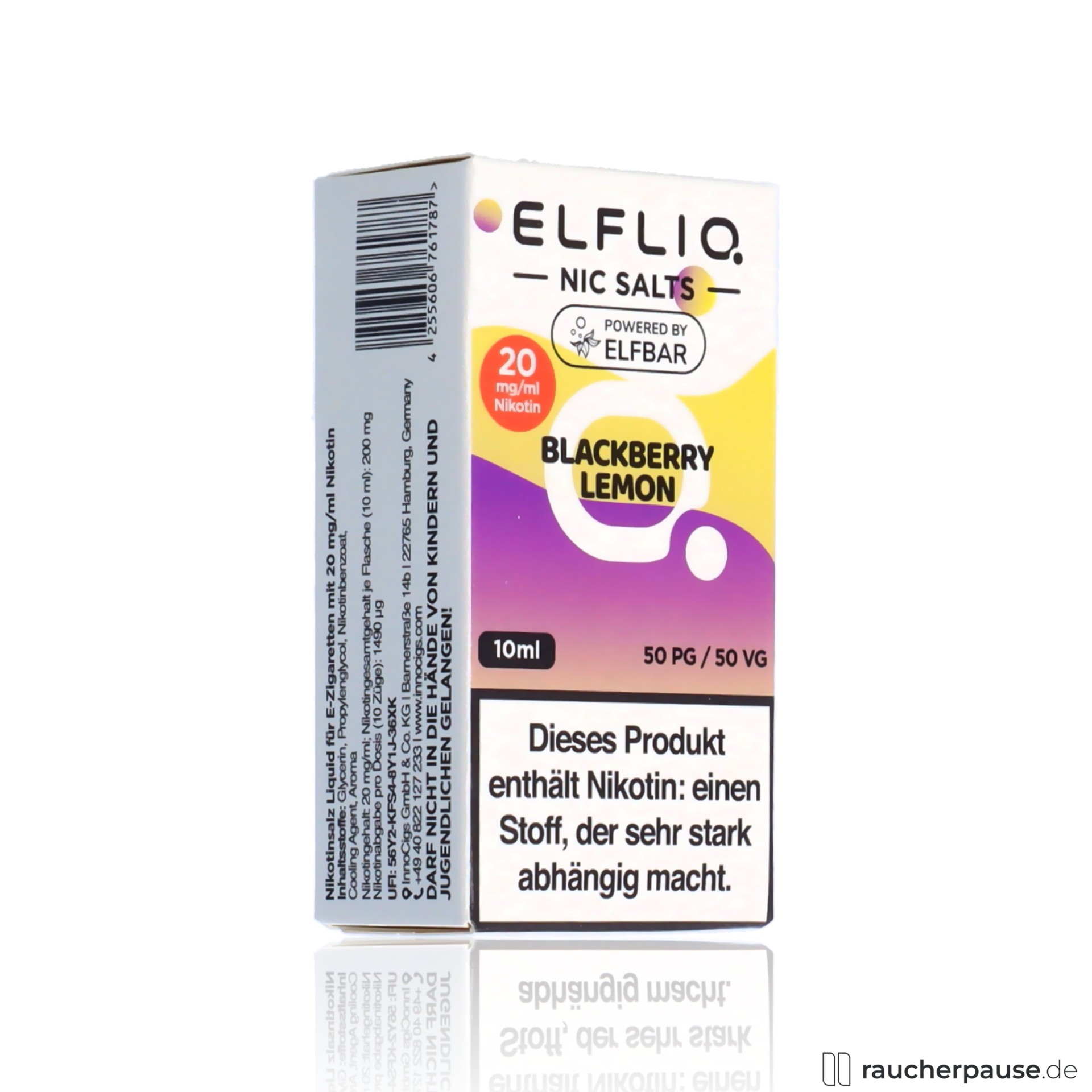 ELFBAR ELFLIQ | Blackberry Lemon 20mg Nikotinsalz | 10ml Liquid für E-Zigaretten