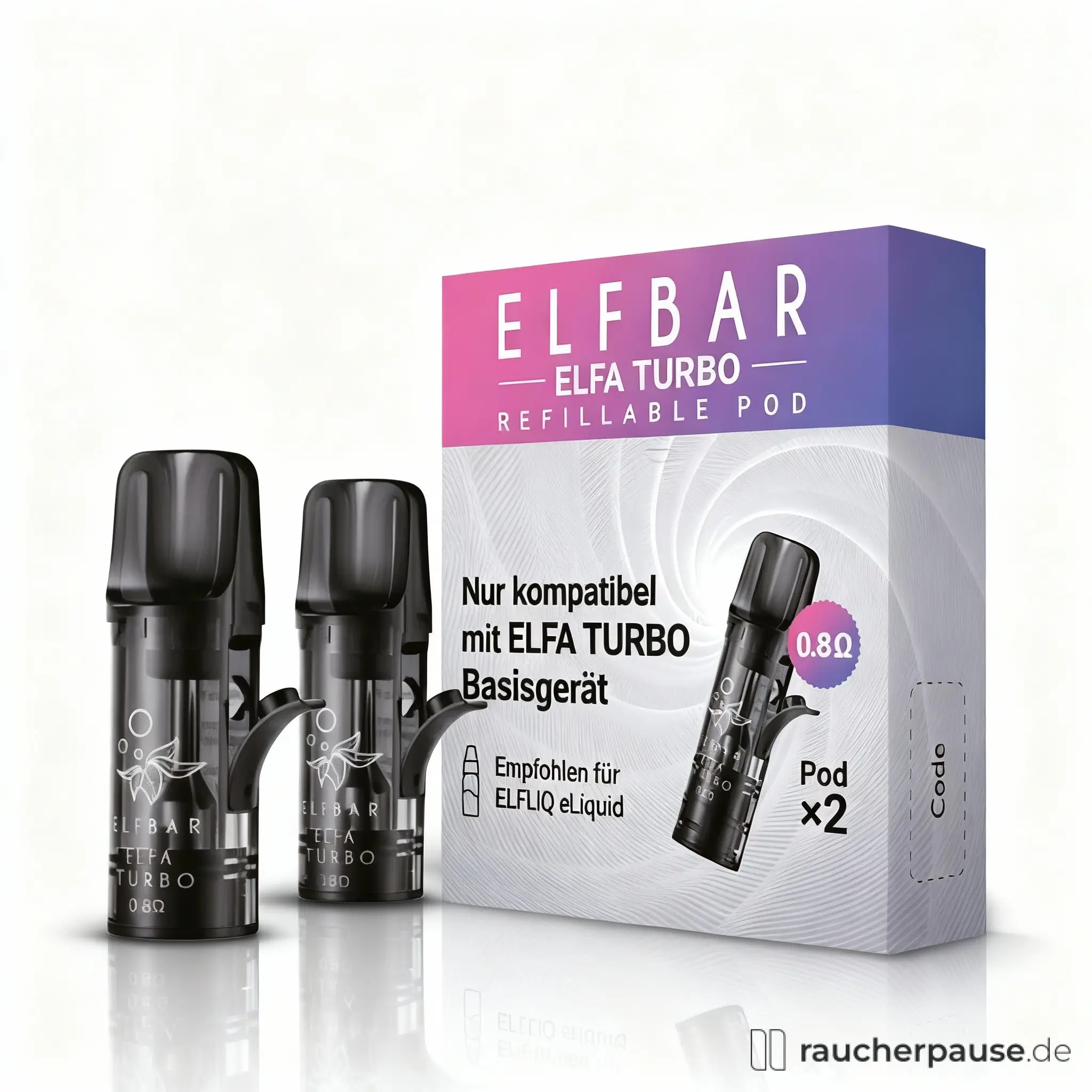 Elf Bar Elfa Turbo Refillpods 0.8 Ohm | 2er Pack | Kompatibel mit Elfa Turbo & Master