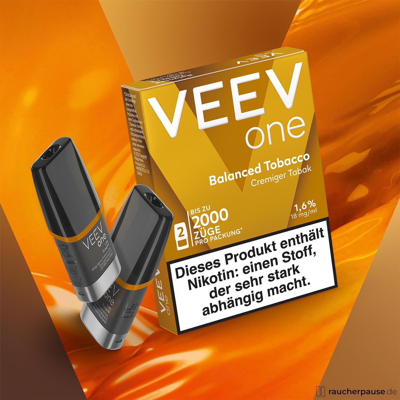 veev, flavourcard balancedtobacco , packshot seitlich