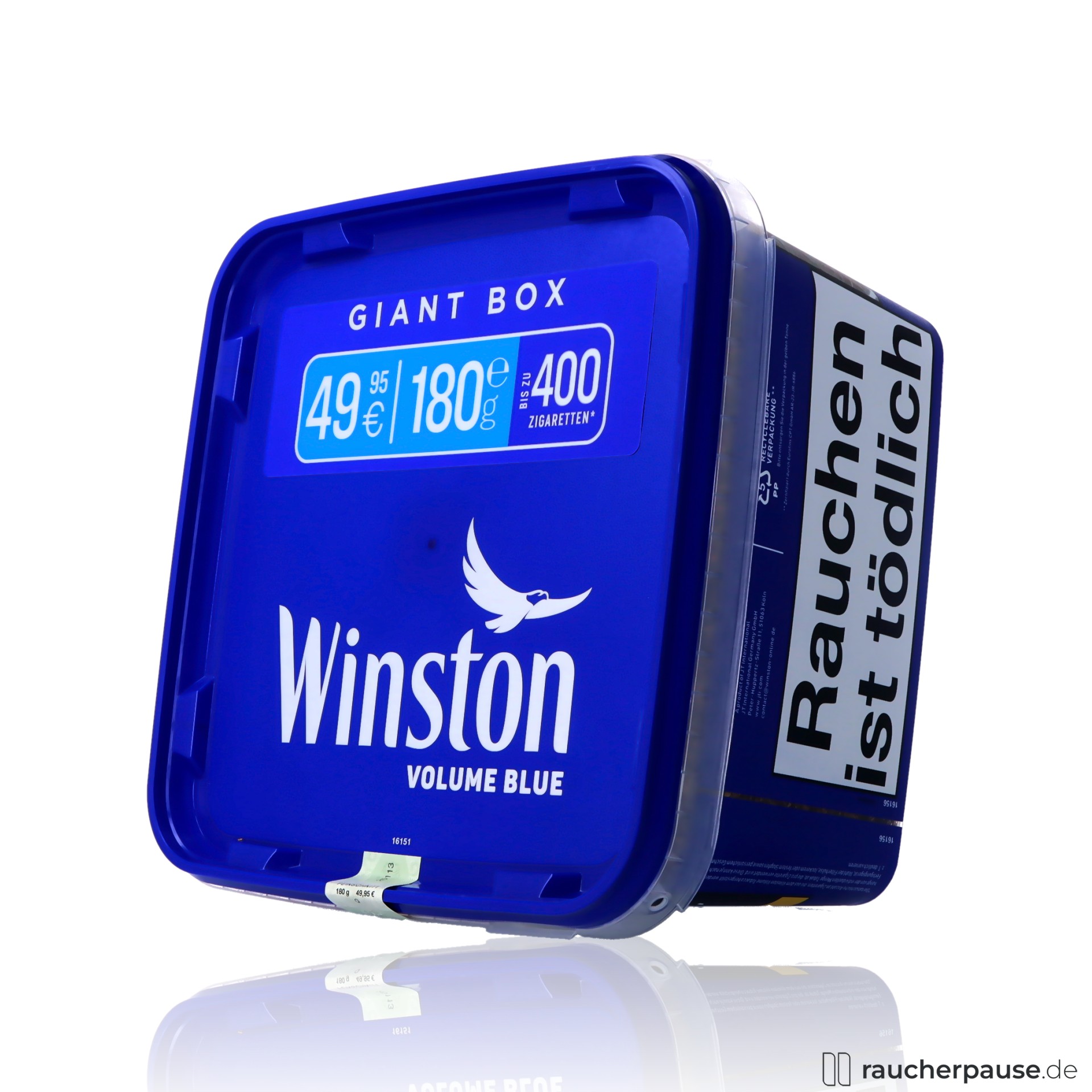 winston blau volumentabak giant box wuerzig mild aroma , packshot vorderseite