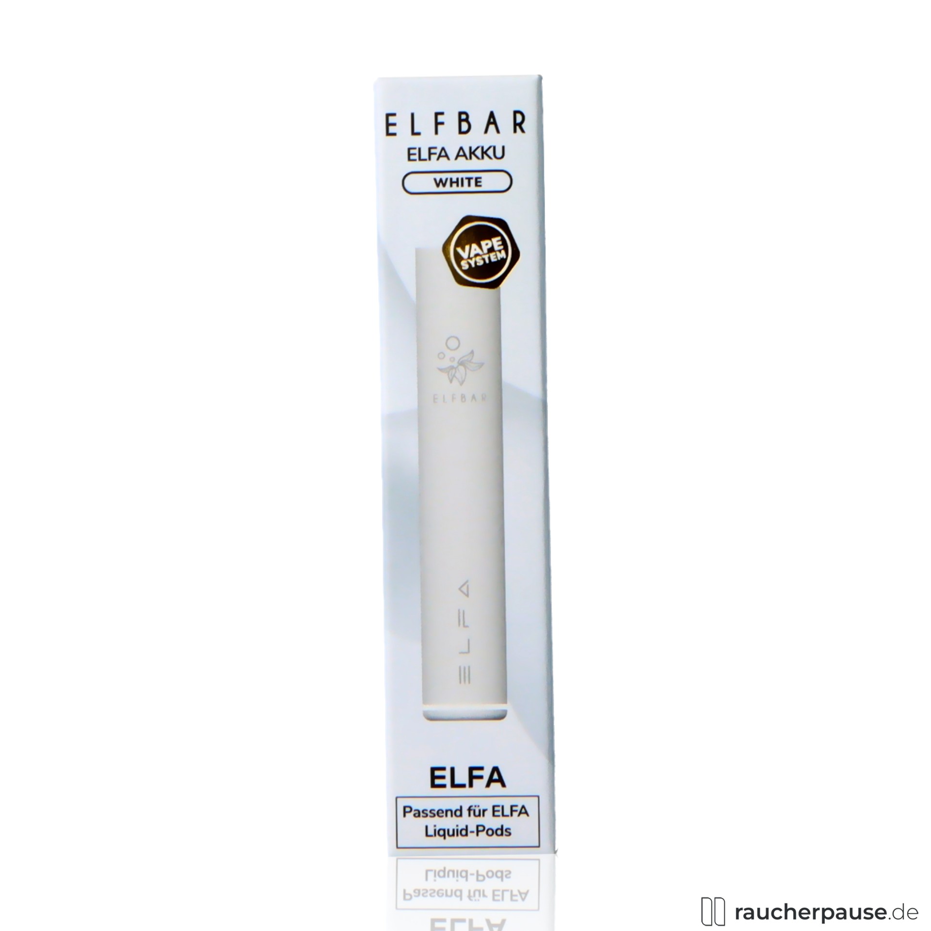 elfbar, elf bar elfa traeger weiss e zigaretten system , packshot hinterseite