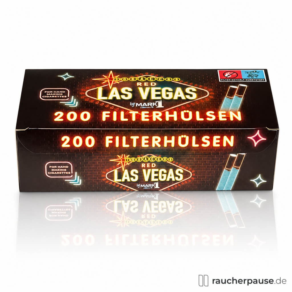 Las Vegas Red Filterhülsen | 200 Stück | King Size