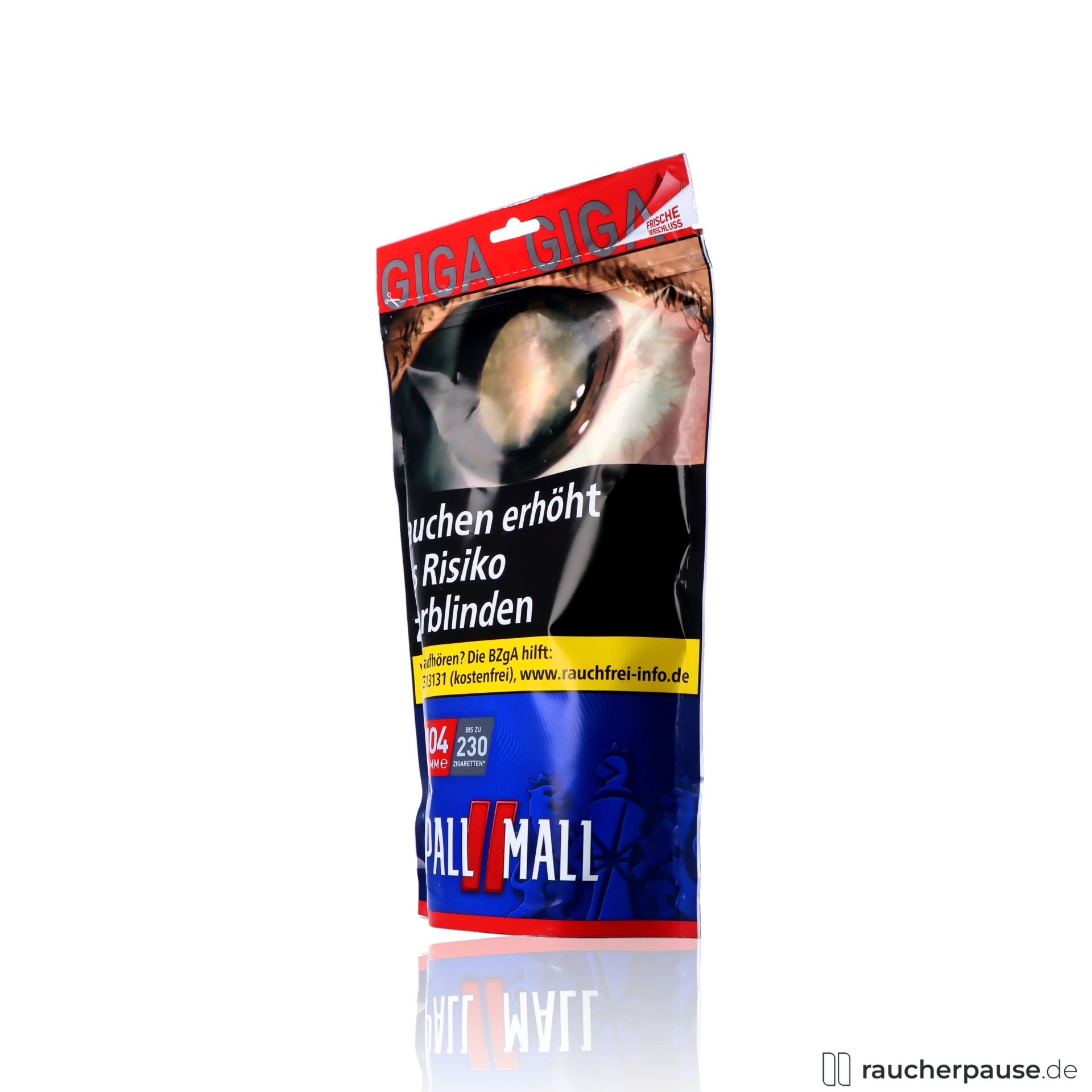 pall mall red volumentabak giga beutel starker american blend , packshot seitlich