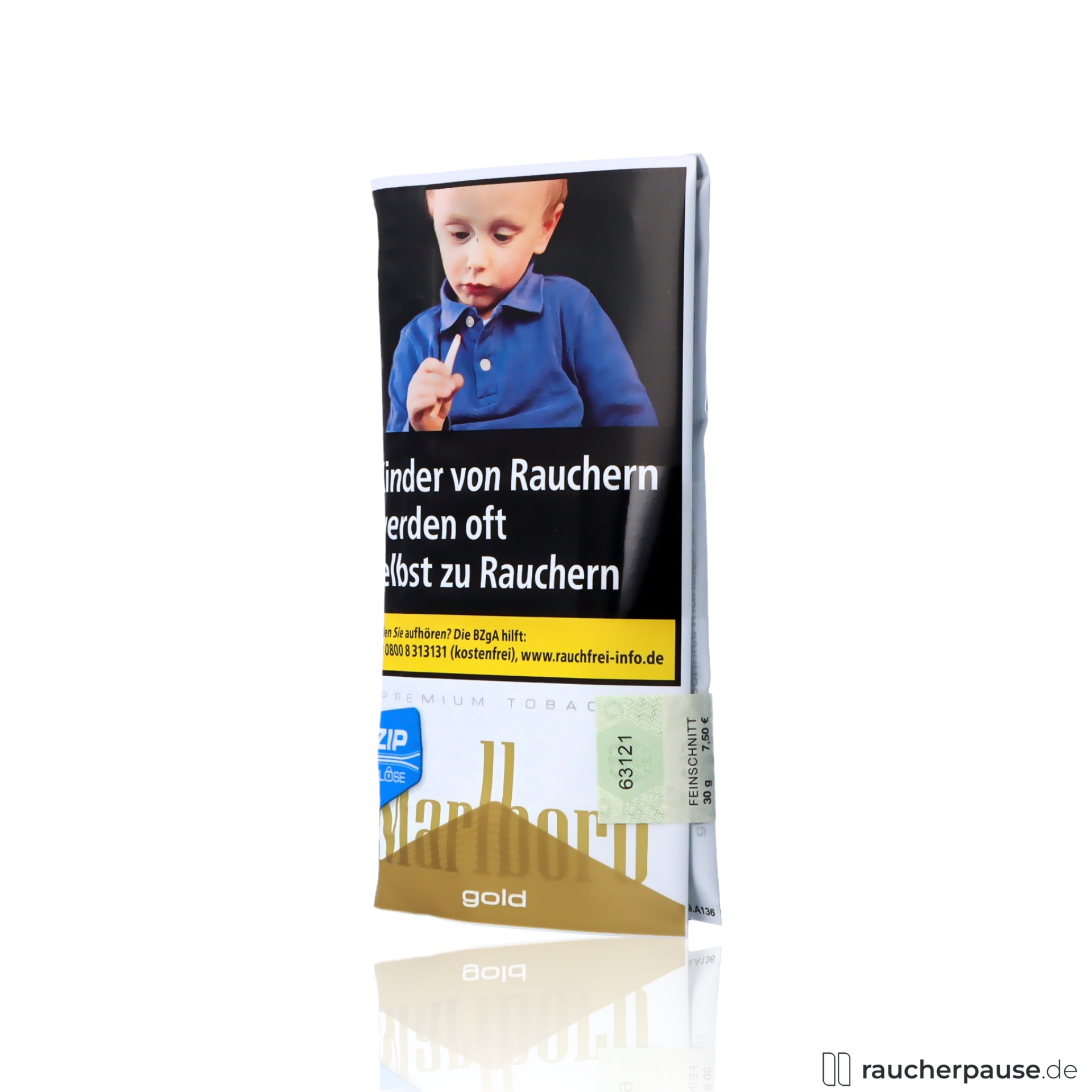 marlboro gold feinschnitt tabak 30g pouch virginia burley orient , packshot seitlich