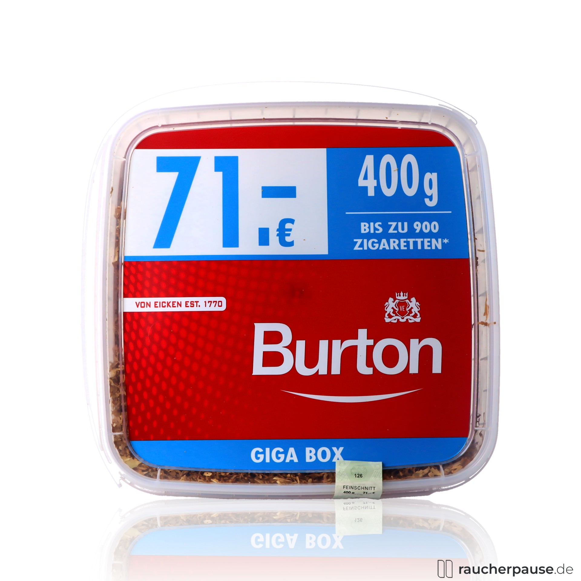Burton Volumentabak Rot 4XL | 400g Giga Box | Burley & Virginia Mix