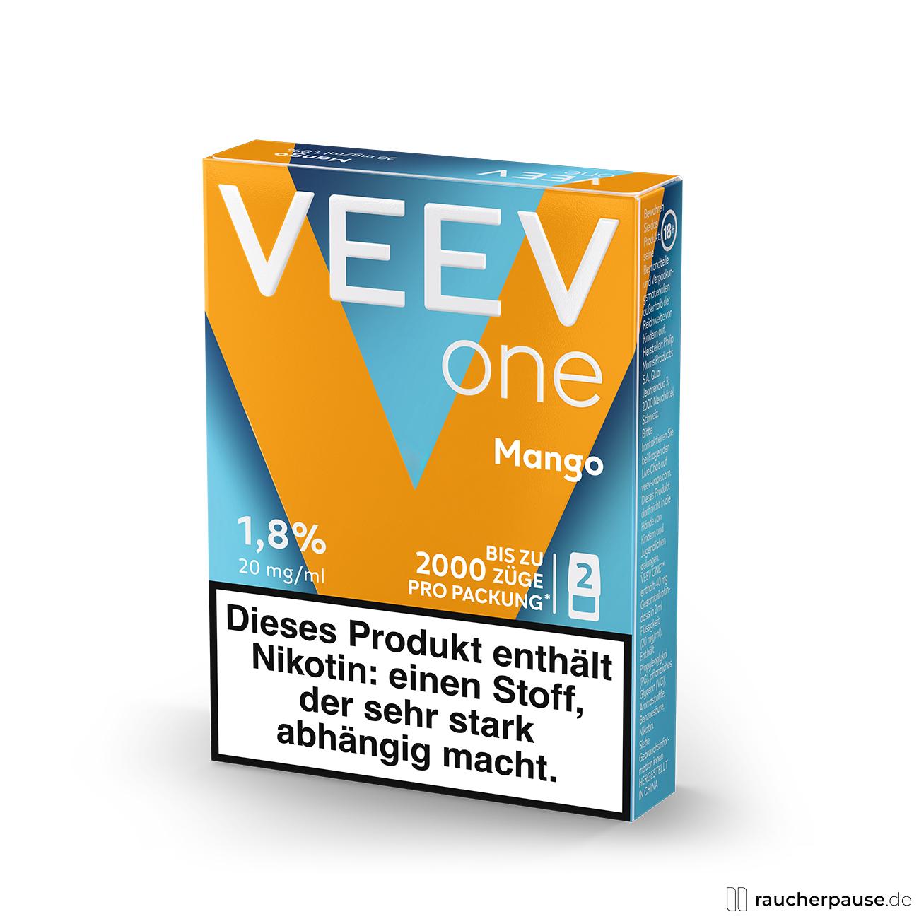 veev, pack left mango , packshot hinterseite