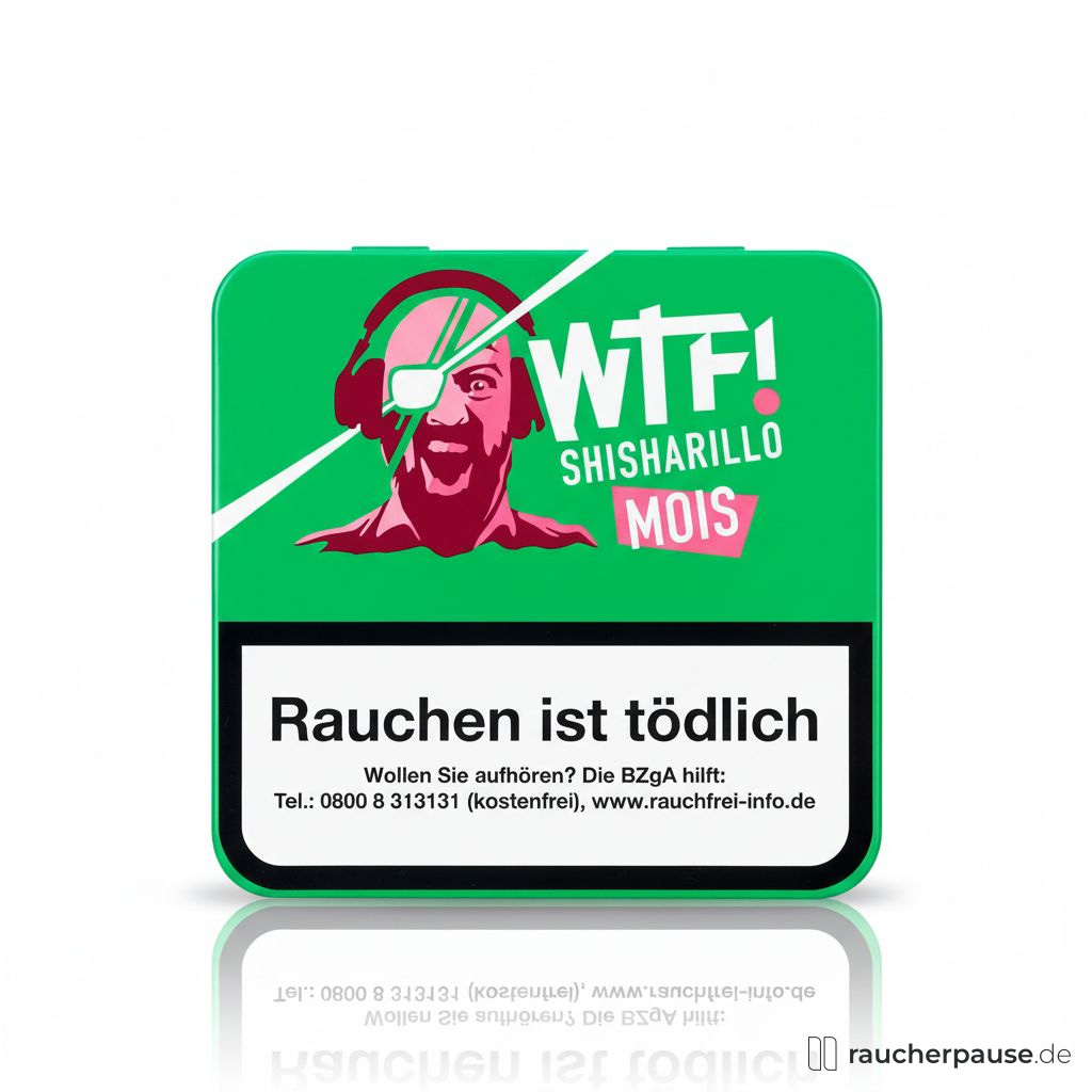 WTF! Shisharillo Mois | 20er Pack | Wassermelonenaroma | Ecuador Shade Deckblatt WTF! Shisharillo Mois | 20er Pack | Wassermelonenaroma | Ecuador Shade Deckblatt