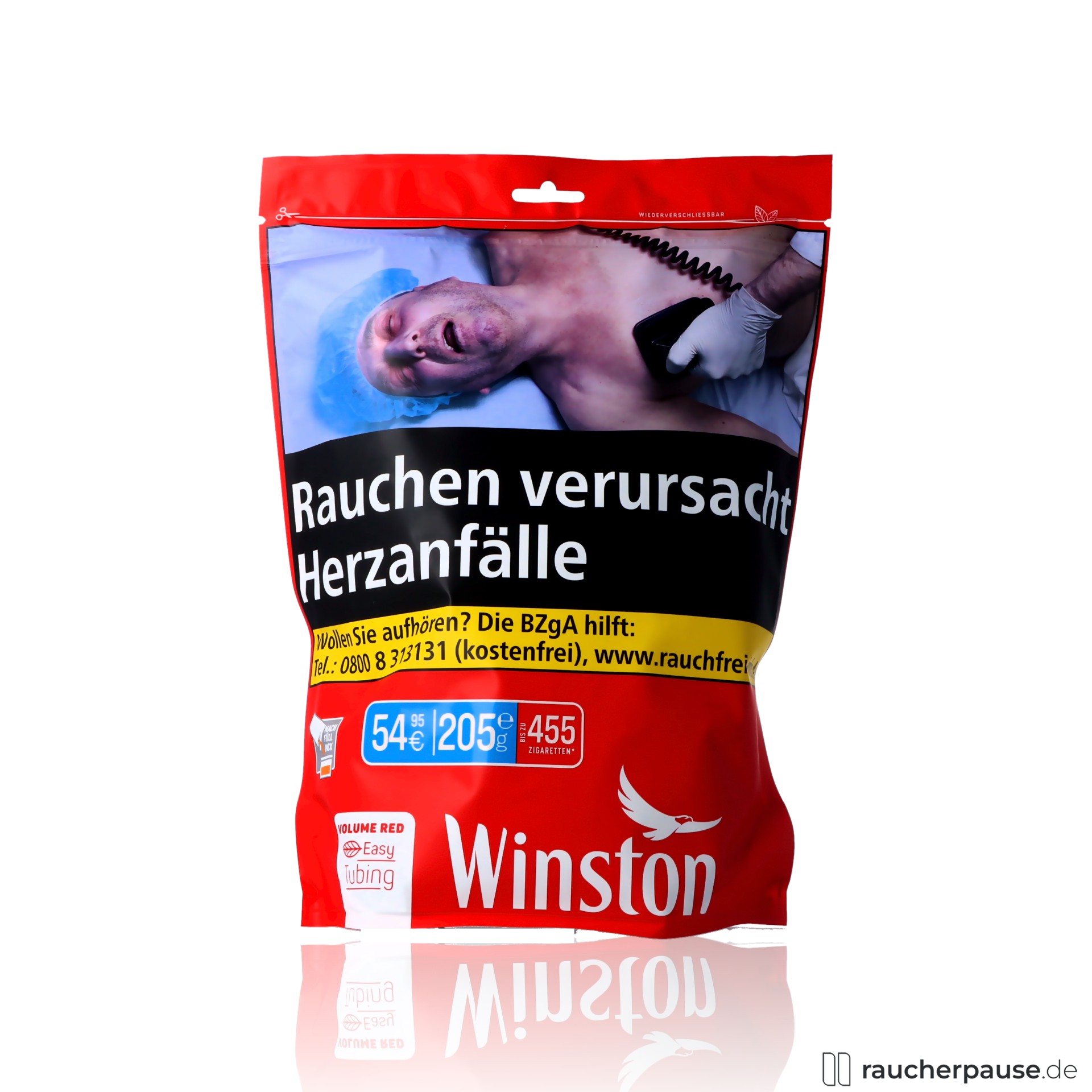 Winston Red Volumentabak | 205g Beutel | American Blend | Würziges Aroma