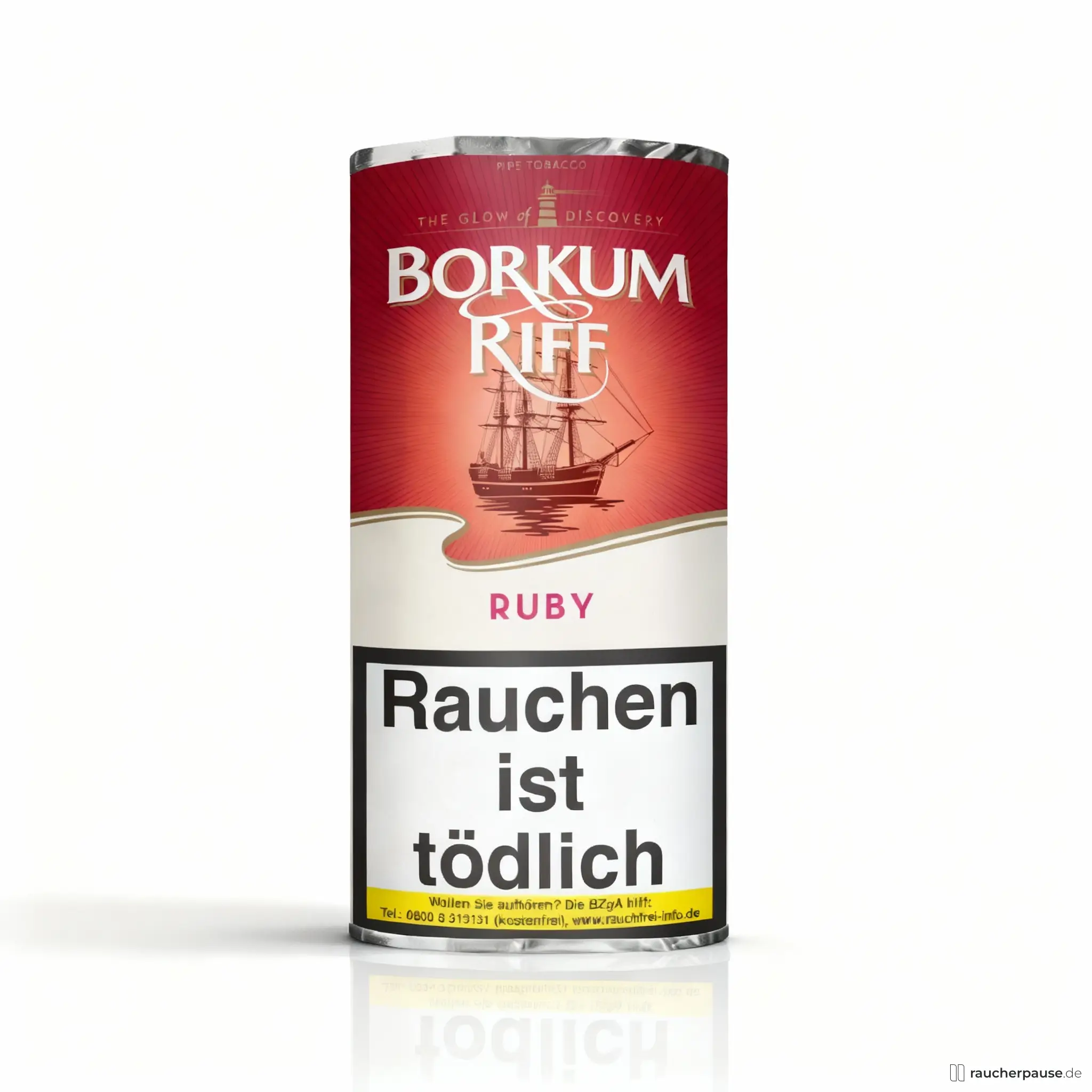Borkum Riff Ruby Cherry Cavendish Pfeifentabak | 50g Pouch | Aromatische Kirsch-Vanille Mischung