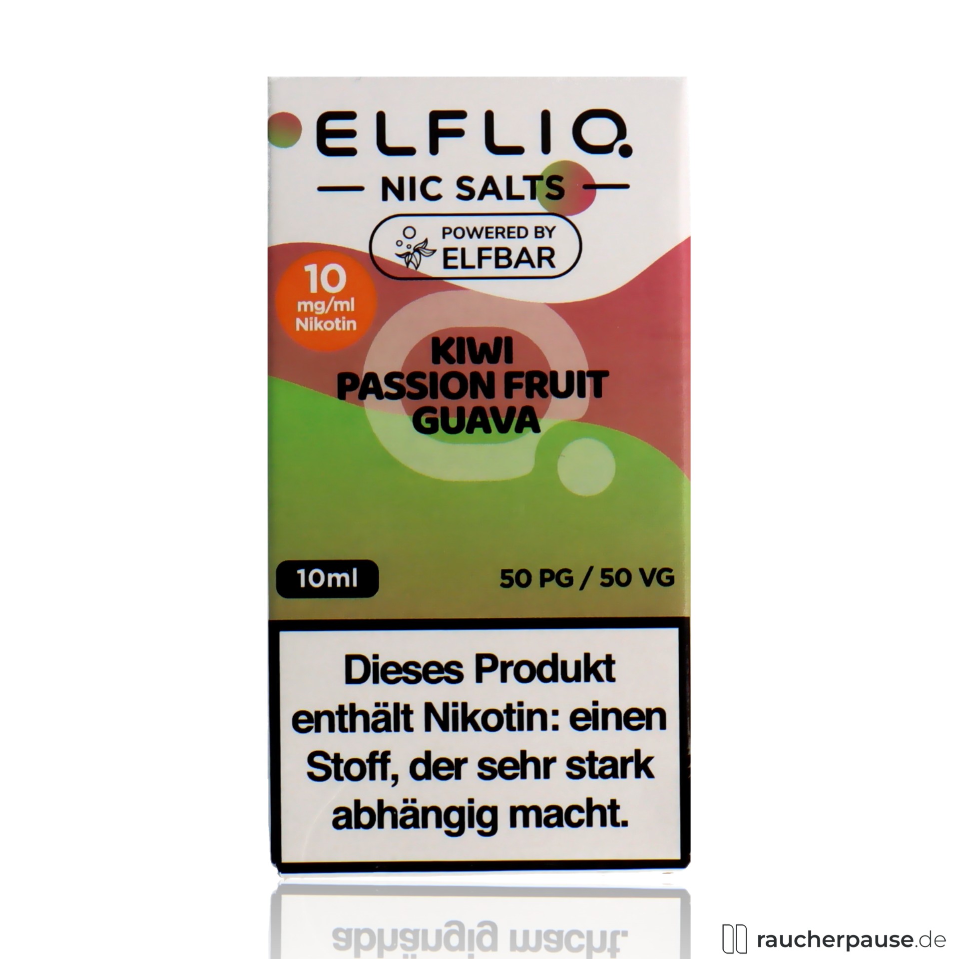 elfbar, elfliq by elf bar nikotinsalz liquid kiwi passionfruit guava ml nikotin , packshot hinterseite