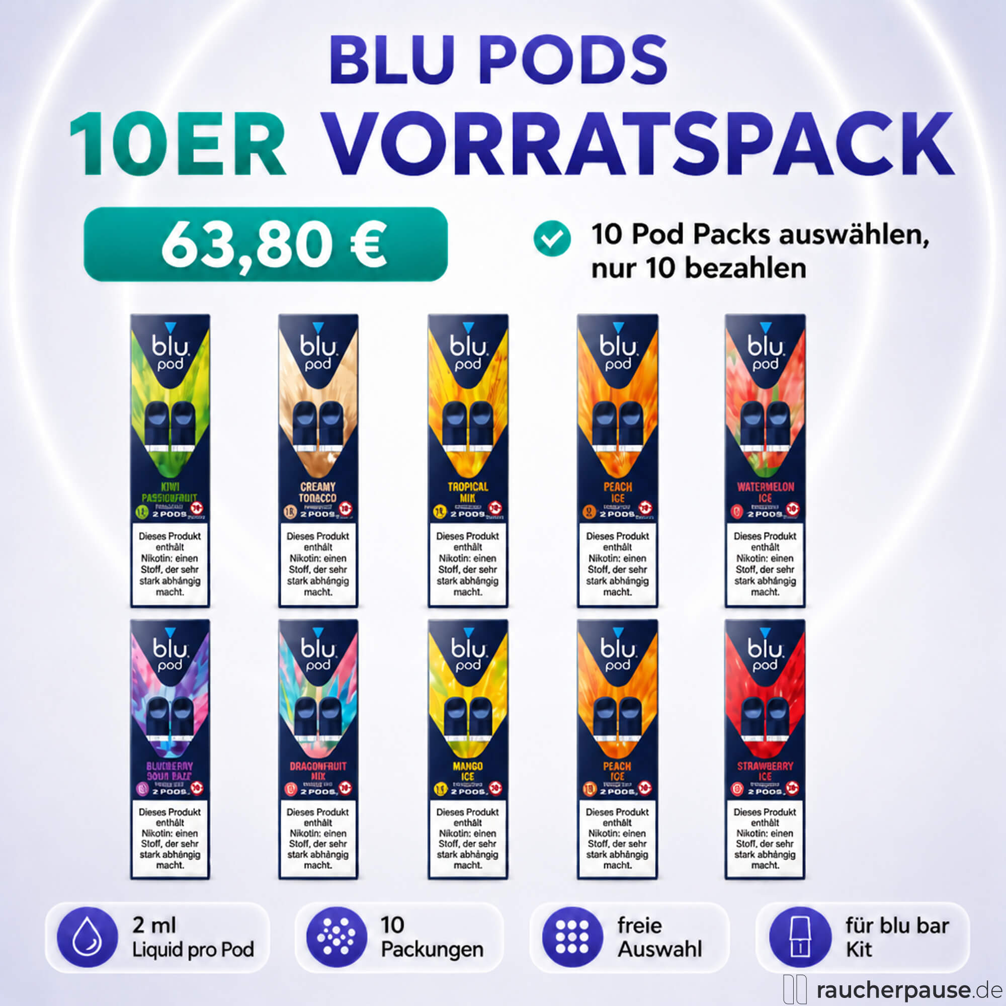 💥 AKTION 💥 blu Pods 10er Vorratspaket