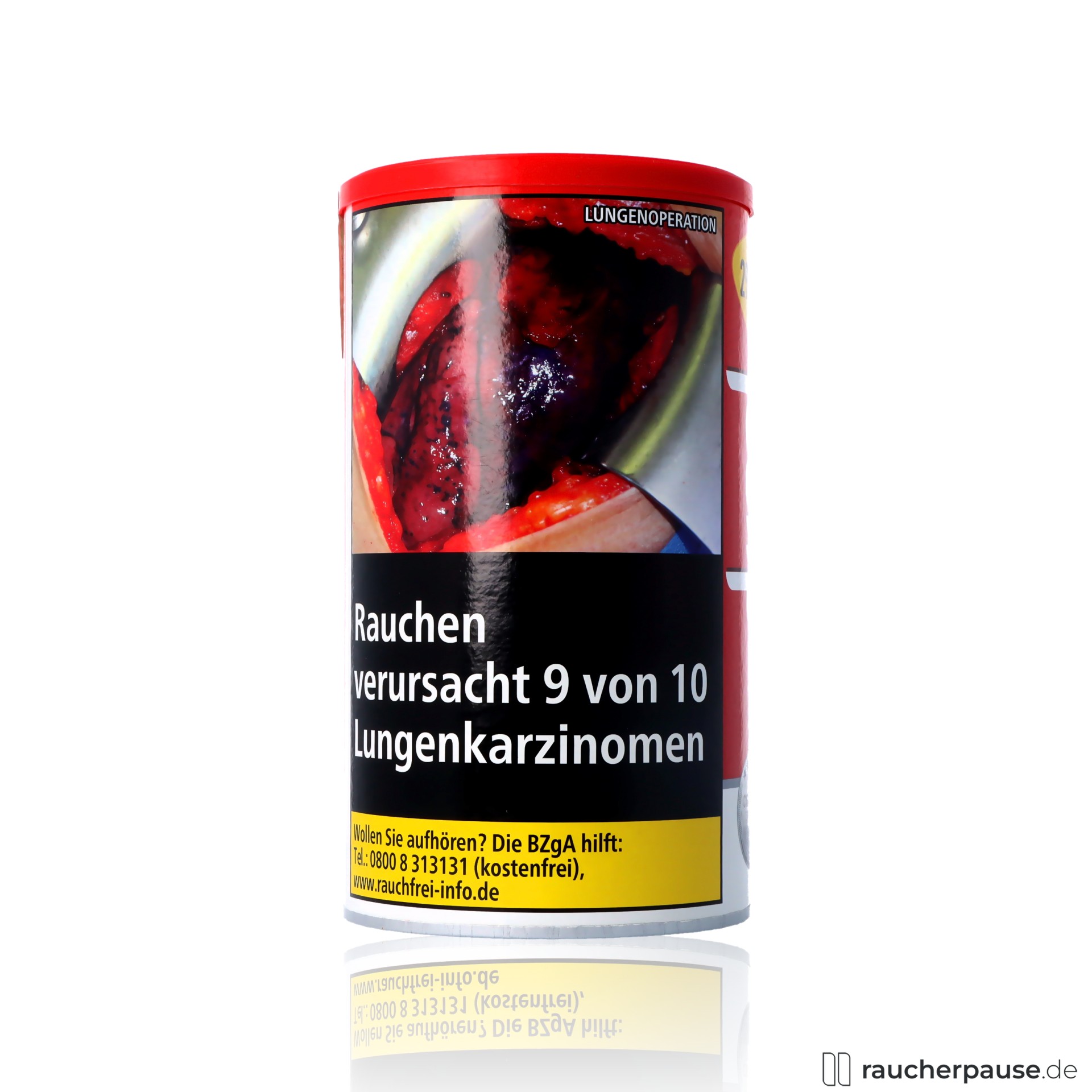 ducal red feinschnitt tabak dose kraeftig wuerzig aroma , packshot hinterseite