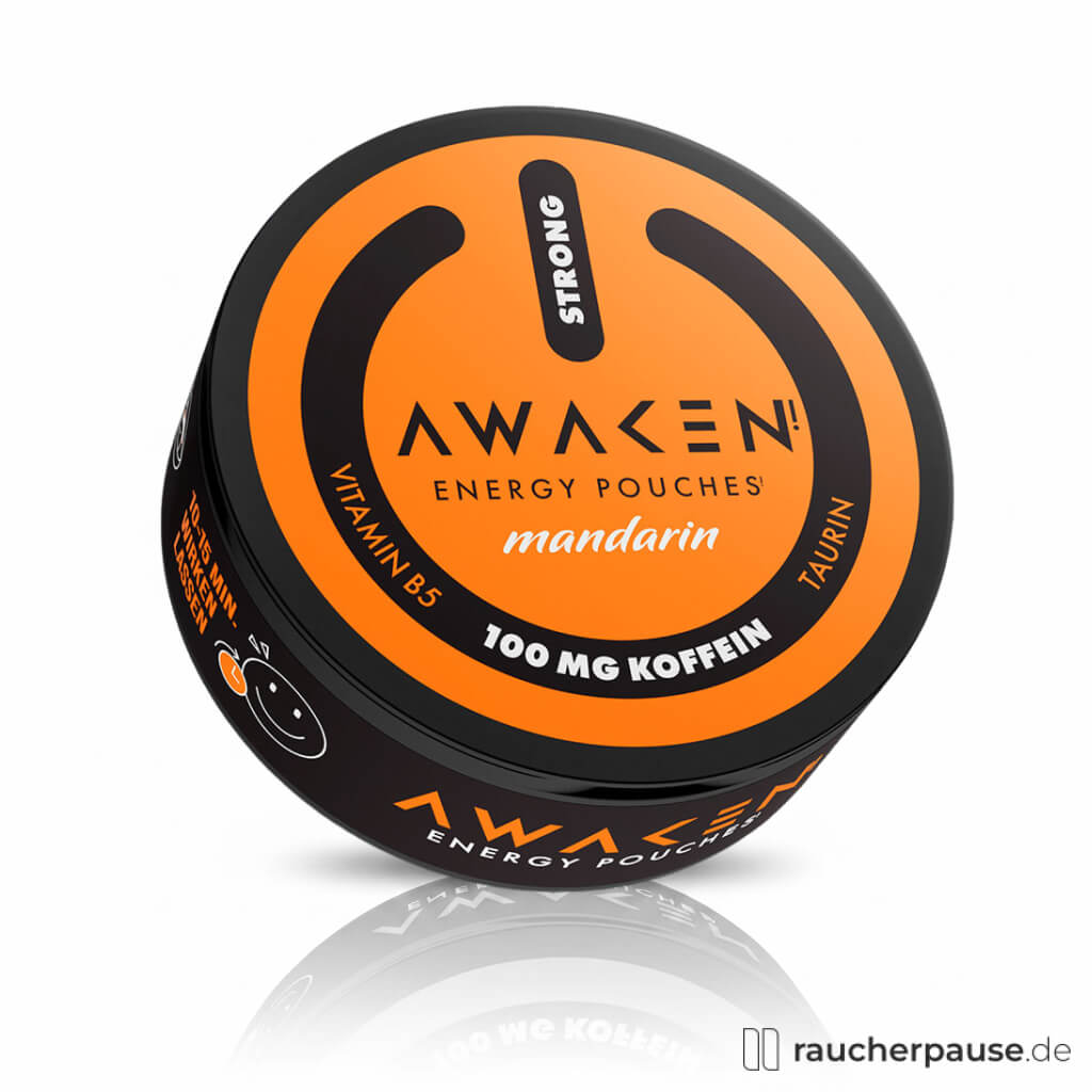 Awaken Iced Peach Energy Pouches mit 100 mg Koffein pro Beutel