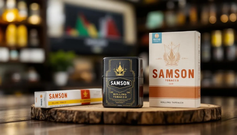 Samson Tabak Packung in einer Bar