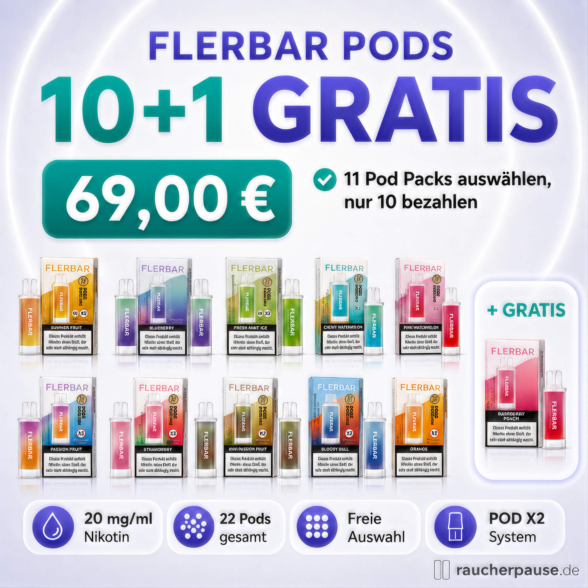 10+1 Gratis Flerbar Pods
