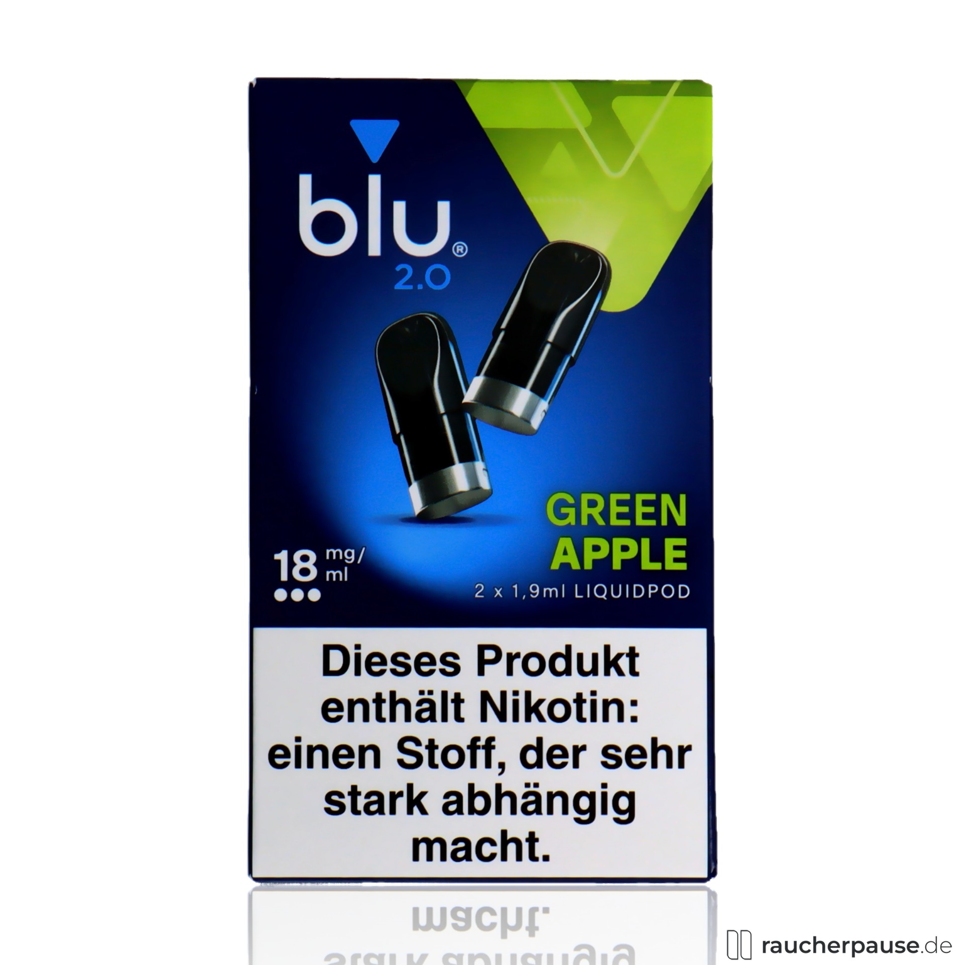 BLU 2.0 Green Apple Liquid Pod | 18mg/ml Nikotin | 2 Stück | Frischer Apfelgeschmack