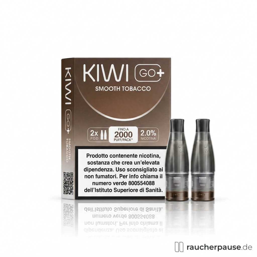 KIWI GO+ Smooth Tobacco Prefilled Pods | 2 Stück | 20 mg/ml Nikotin
