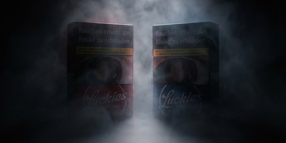 Silhouetten von Zigaretten Packungen mit wolkigem Effekt