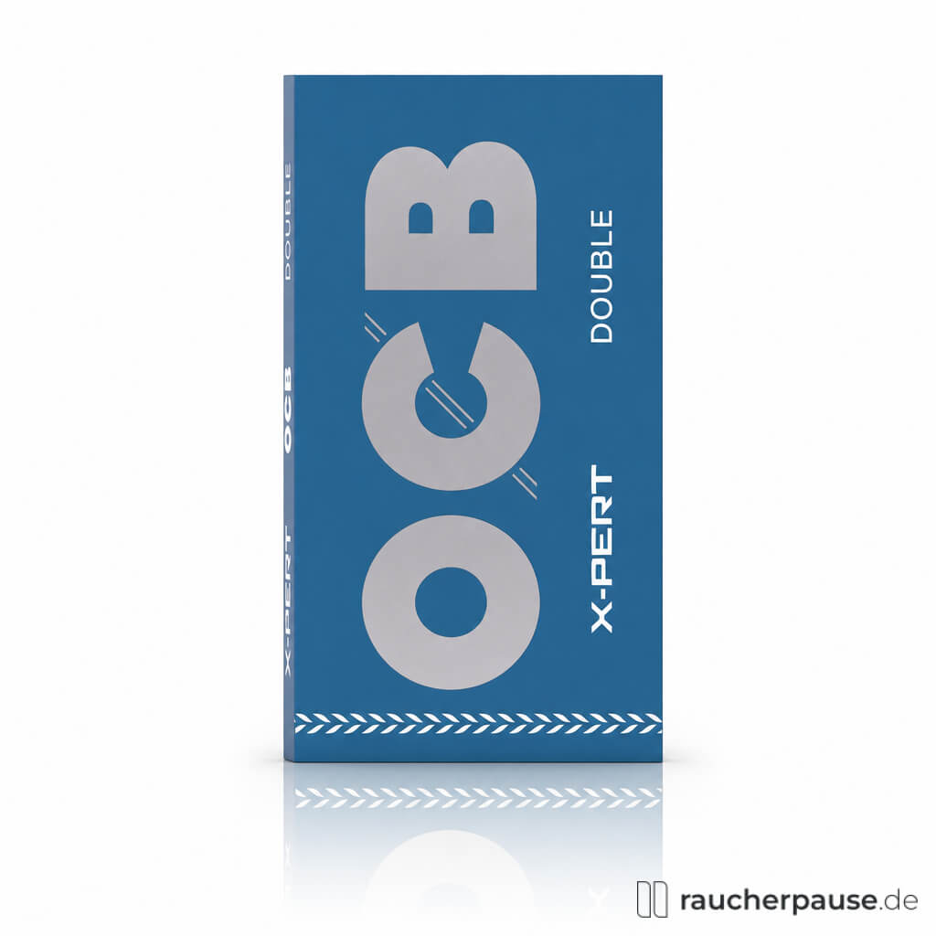 OCB X-Pert Kurz Zigarettenpapier, 100 Blättchen, in einer stilvollen blauen Box mit silberfarbenem Logo in großen Buchstaben.