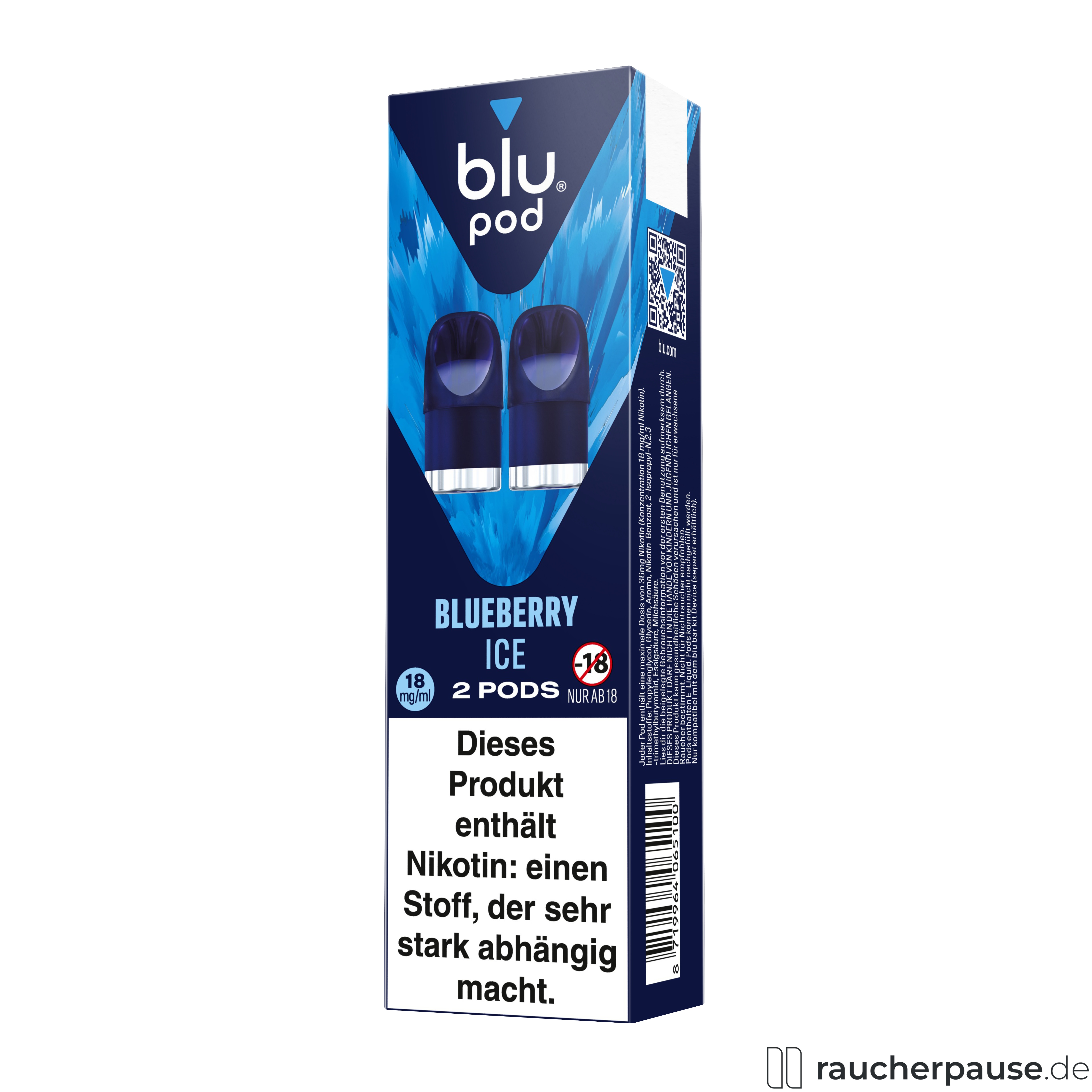 blu, blu pod blueberry ice , packshot hinterseite
