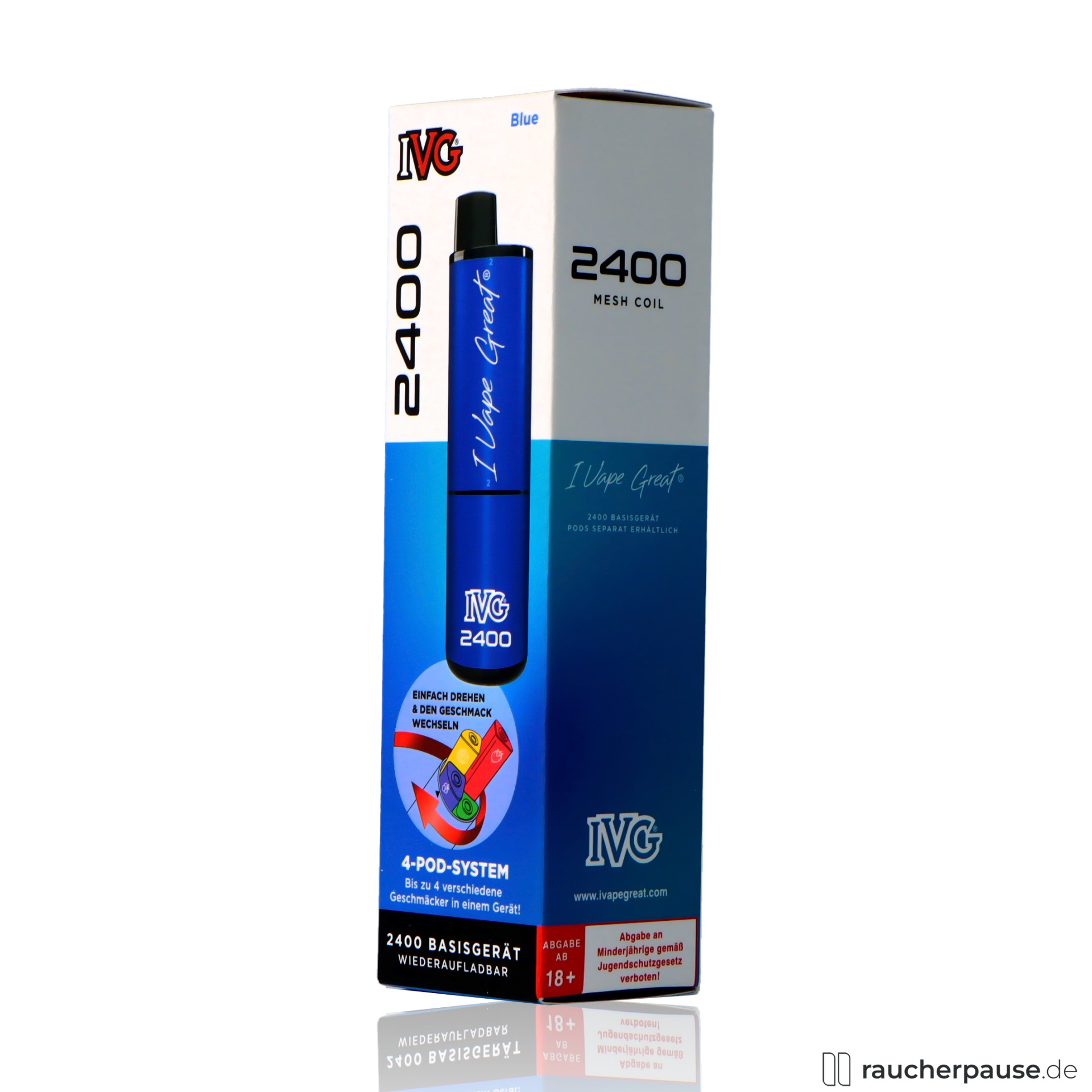 IVG 2400 Pod Kit Blau kaufen 4 Pods & 1000mAh Power IVG 2400 Pod Kit Blau kaufen 4 Pods & 1000mAh Power