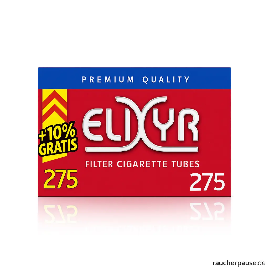 Elixyr King Size Filterhülsen | 275 Stück | Kompatibel mit Volumen- und Stopftabak
