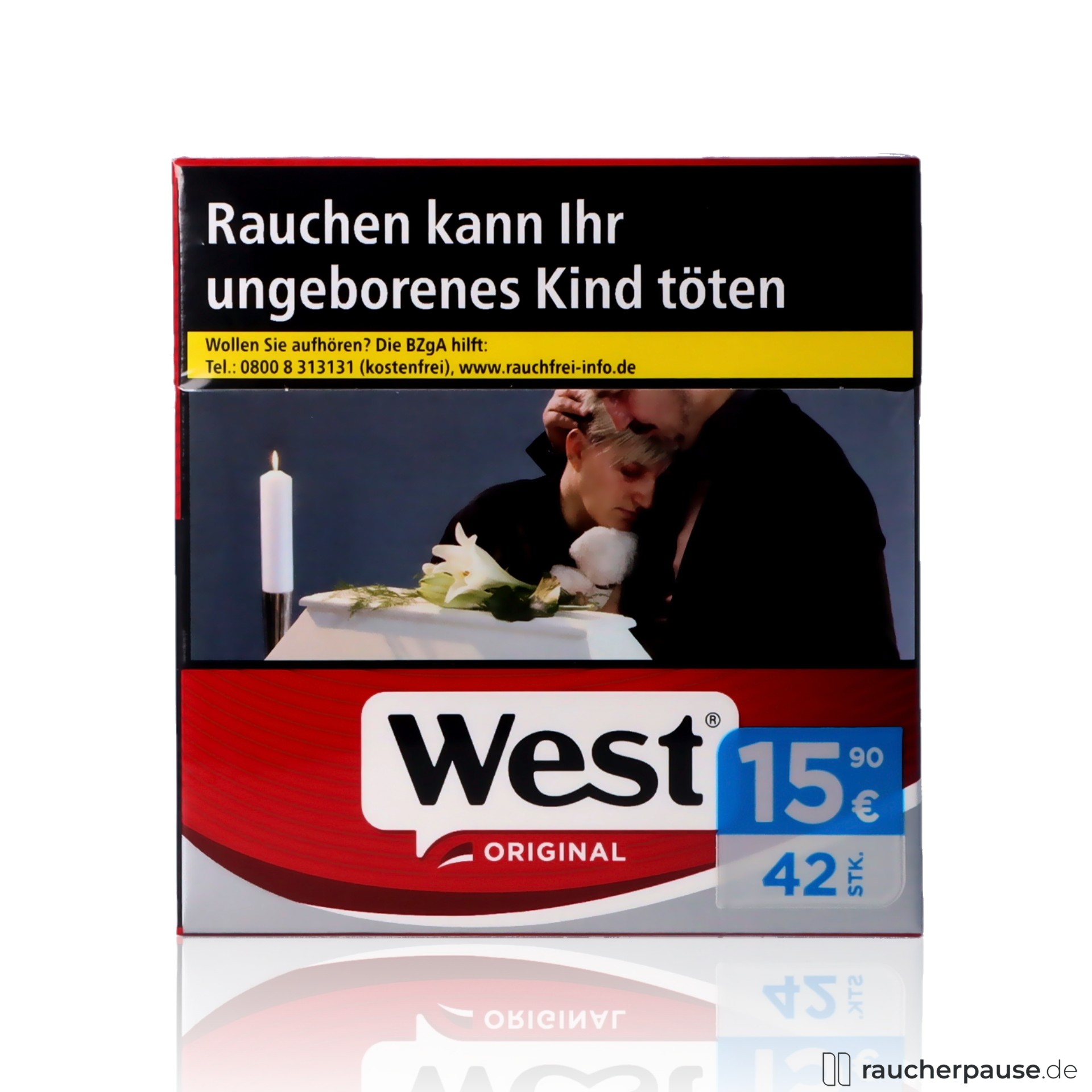 West Red Maxi Zigaretten | 42 Stk. pro Packung | Intensiver American Blend Geschmack