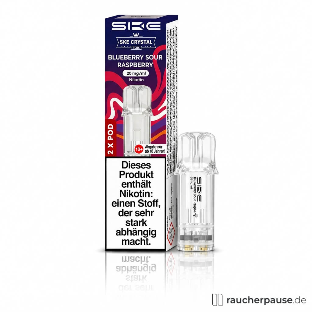 SKE Crystal Plus Blueberry Sour Raspberry Prefilled Pods | 2 Stück | 20 mg/ml Nikotin