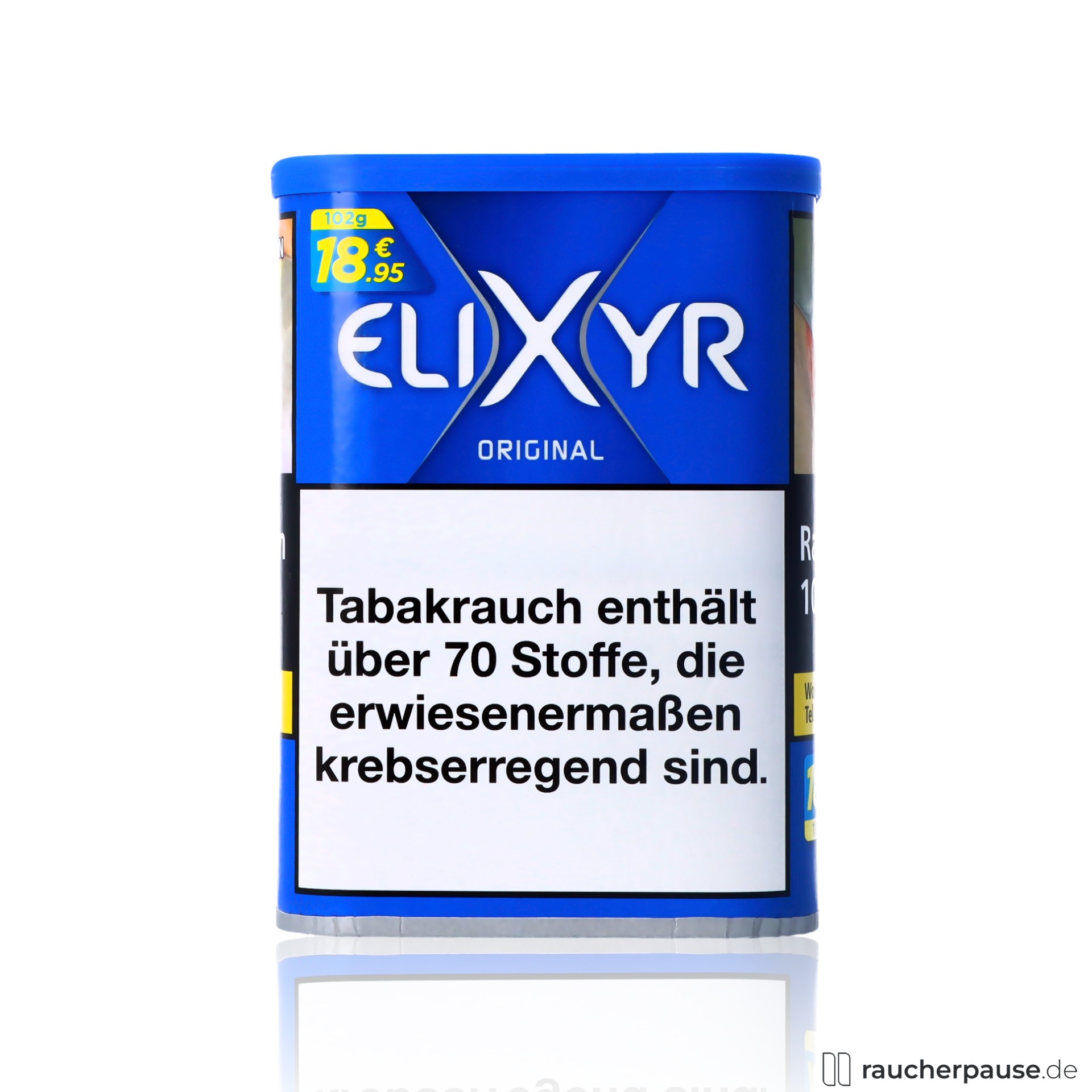 Elixyr Blue Tabak | 102g Dose | American Blend | Ohne Zusätze | Milder Genuss