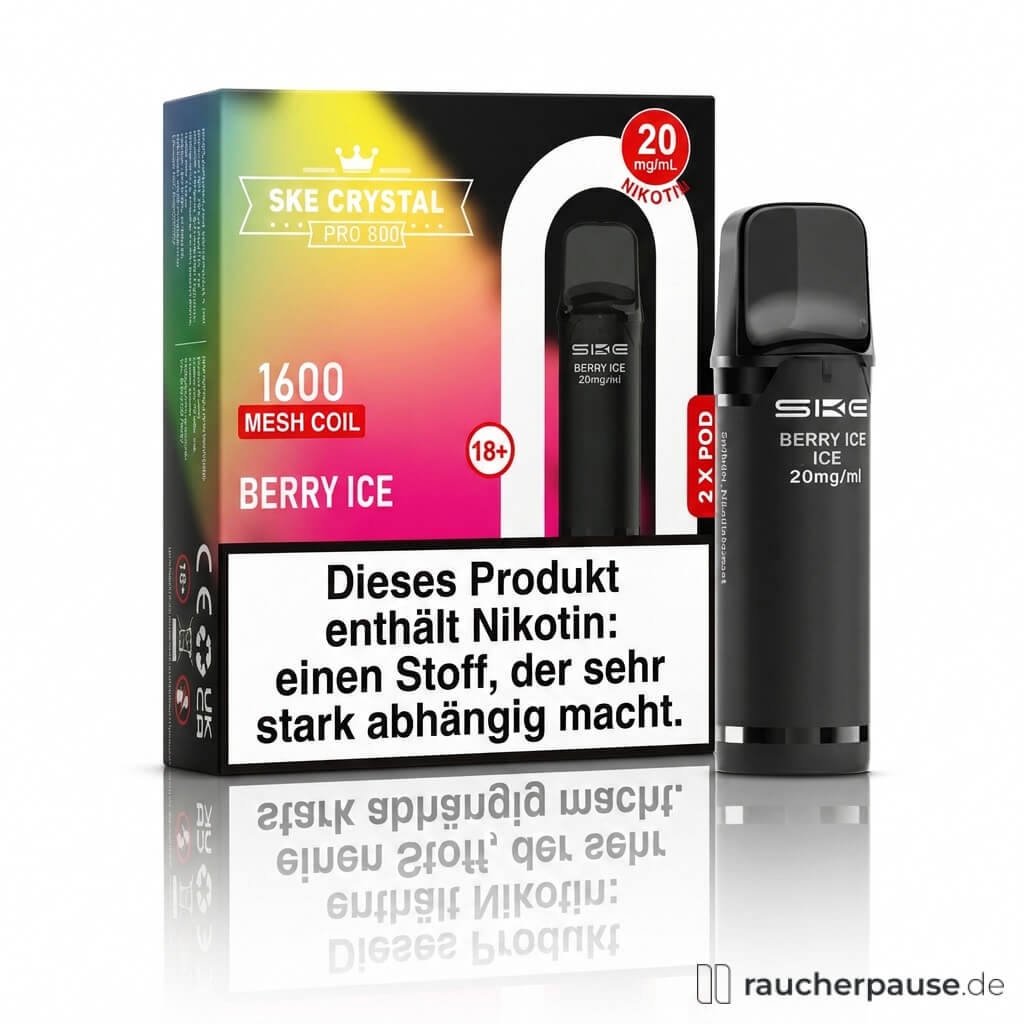 SKE Crystal 800 Pro Berry Ice Prefilled Pods | 2 Stück | 20 mg/ml Nikotin