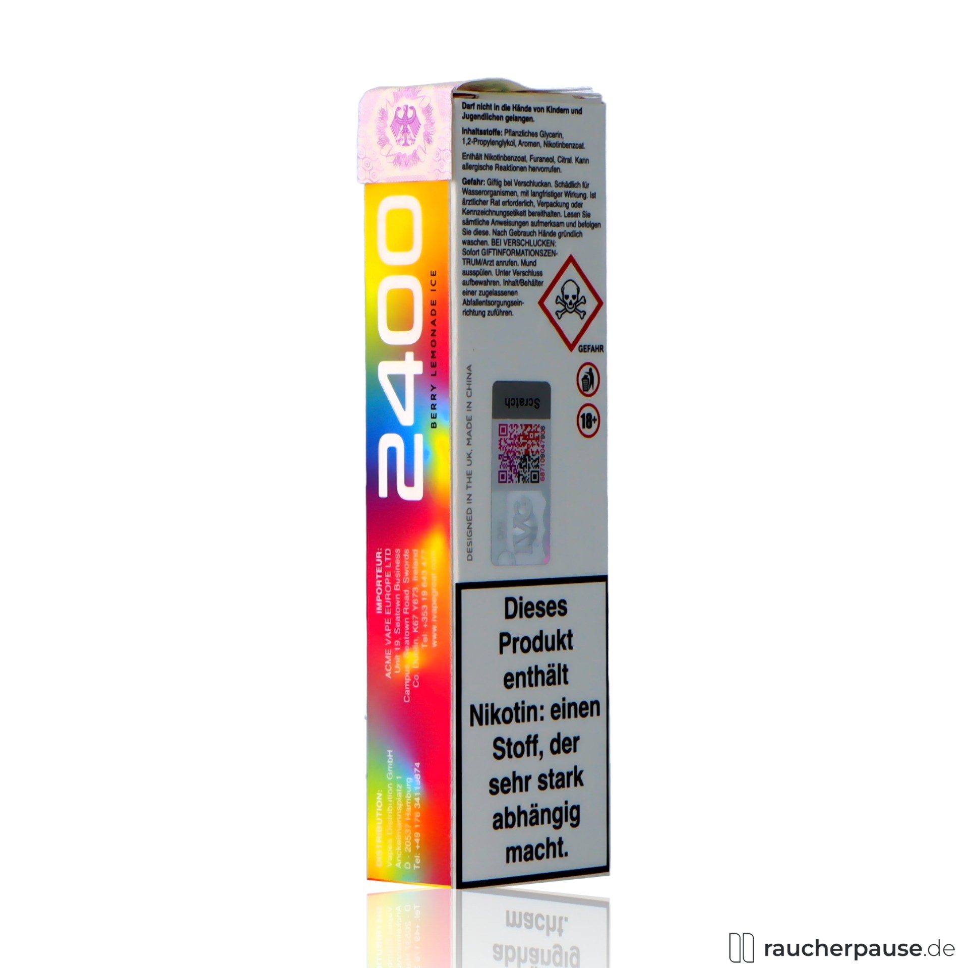 ivg, ivg prefilled pods berry lemonade ice ml nikotin beeren zitrone , packshot vorderseite