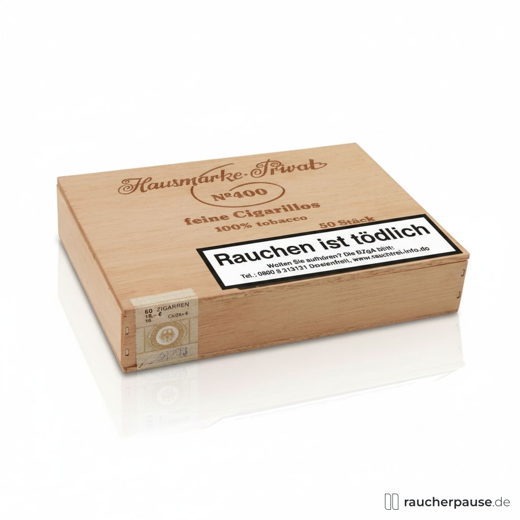 Hausmarke Privat No.400 Sumatra Zigarillos | 50er Holzkiste | Mild & Feinwürzig