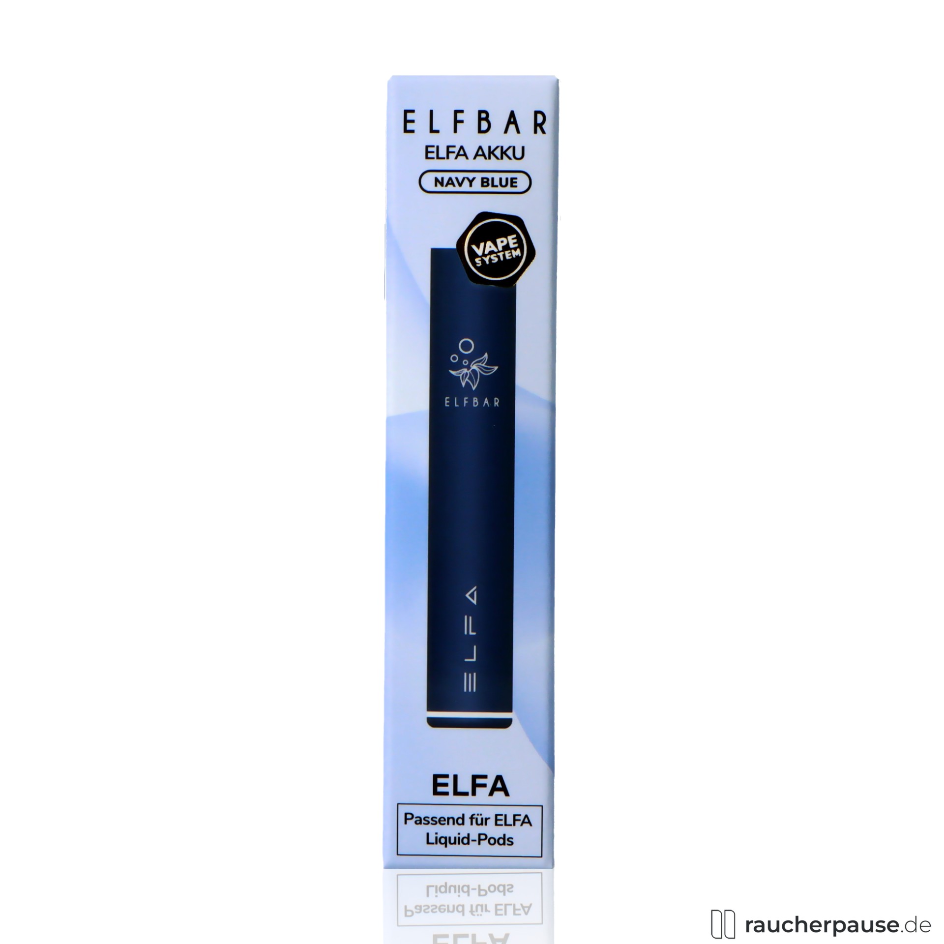 Elf Bar Elfa Akku Träger | Navy Blue | E-Zigaretten System | 500mAh Akku elfbar, elf bar elfa traeger navy blue e zigaretten system , packshot vorderseite