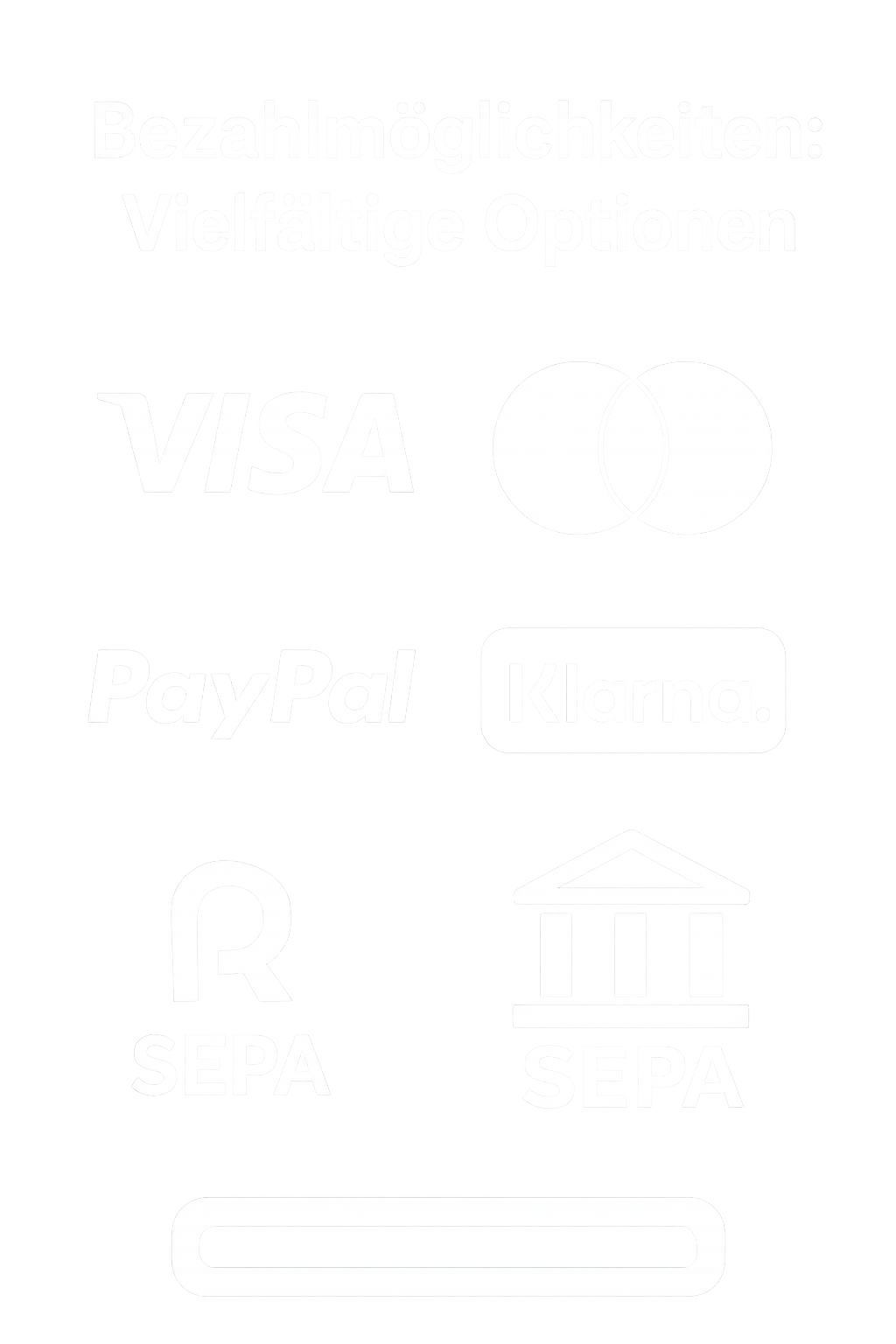 visualisierung bezahlmöglichkeiten paypal klarna visa mastercard sepa