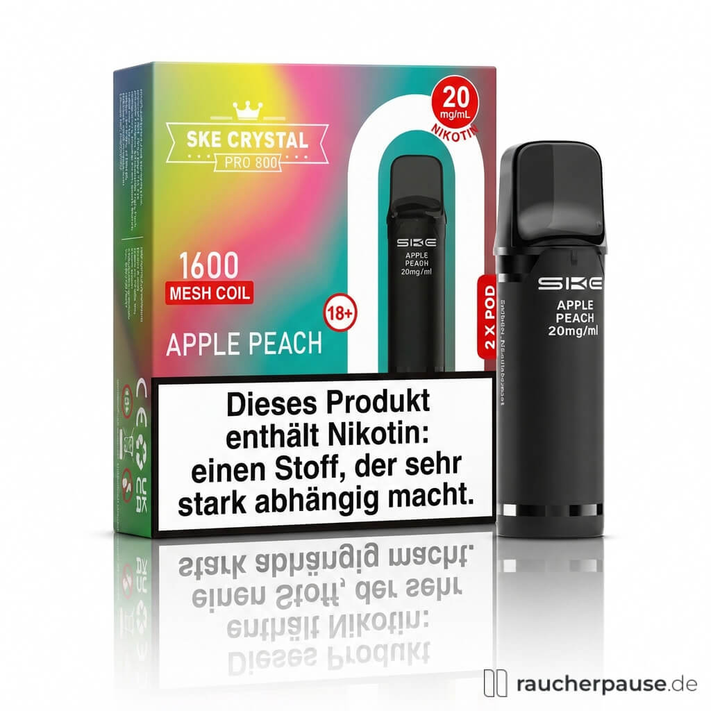 SKE Crystal 800 Pro Apple Peach Prefilled Pods | 2 Stück | 20 mg/ml Nikotin