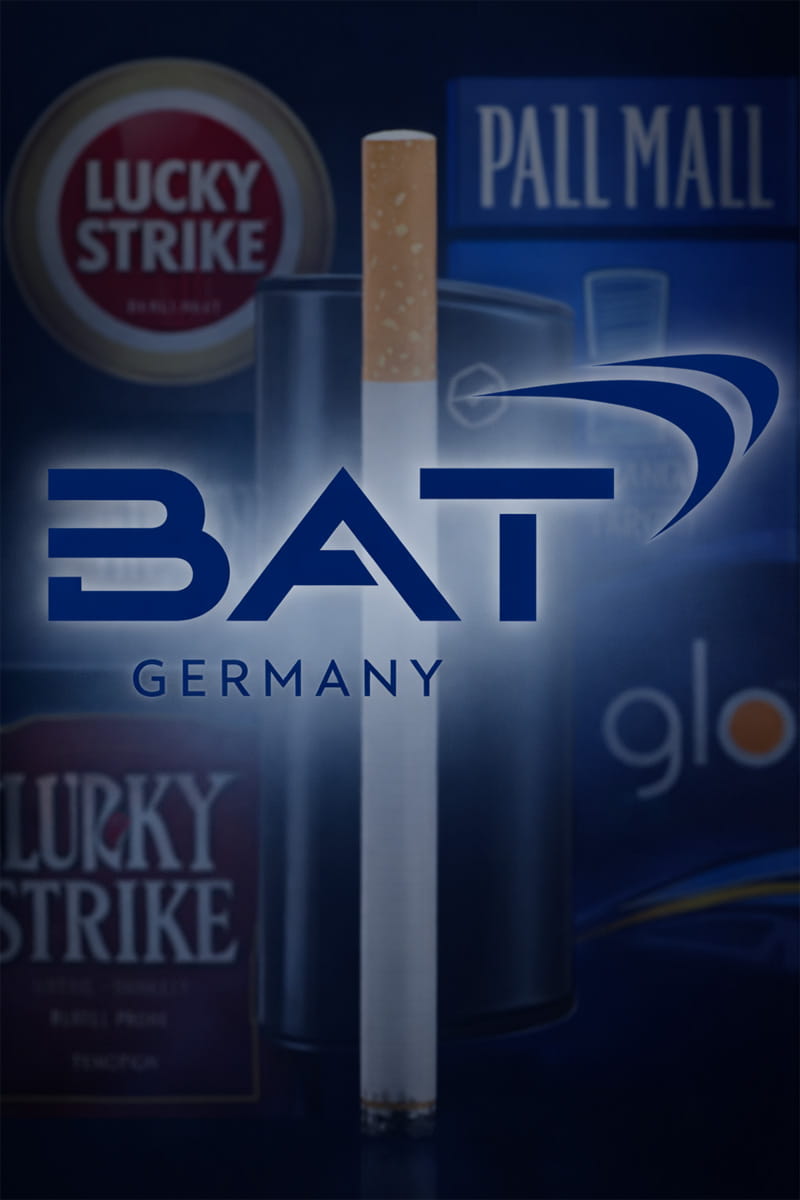 BAT Germany Logo – Tabakhersteller mit Marken wie Lucky Strike und Pall Mall