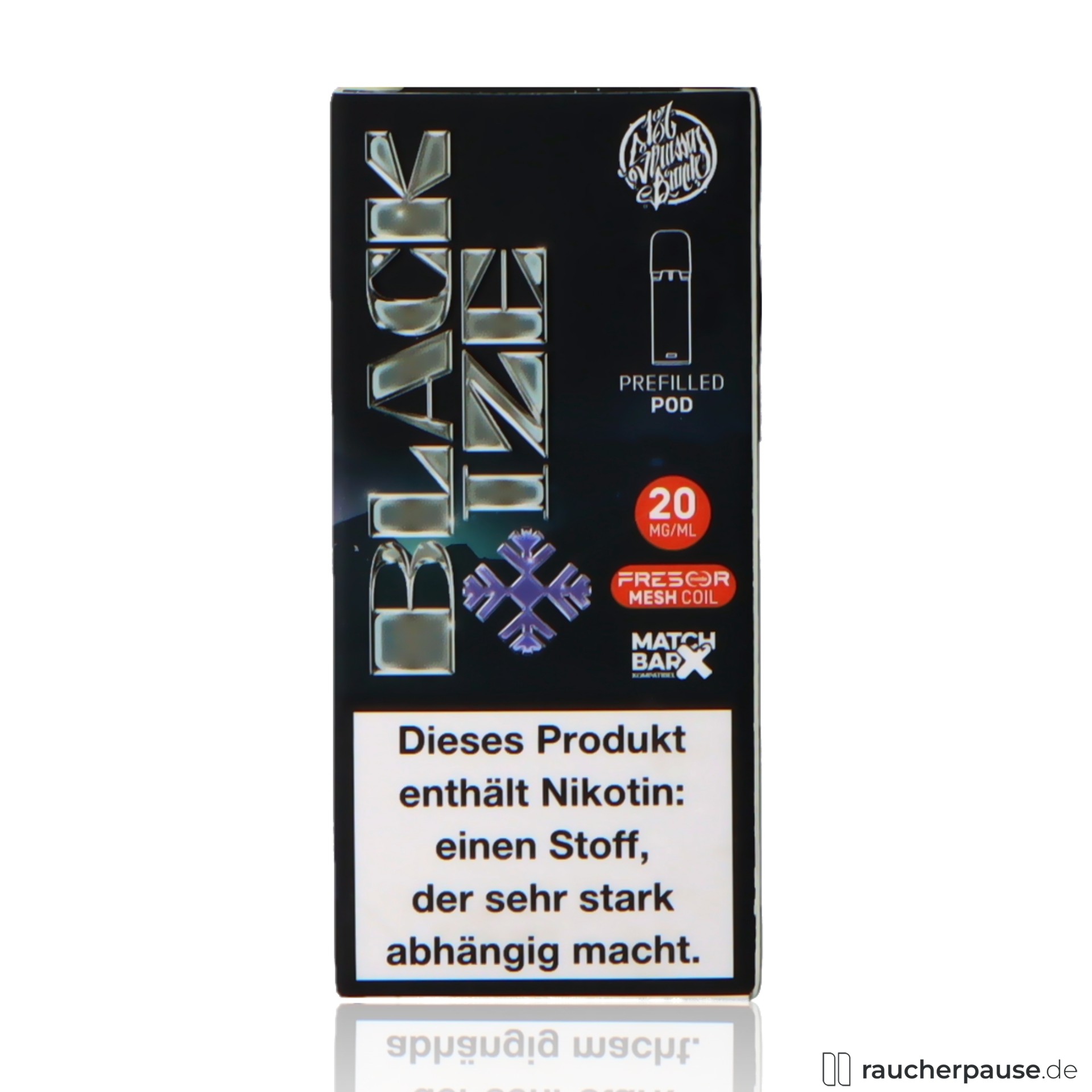 strassenbande pod black ize ml nikotin brombeere frische , packshot seitlich